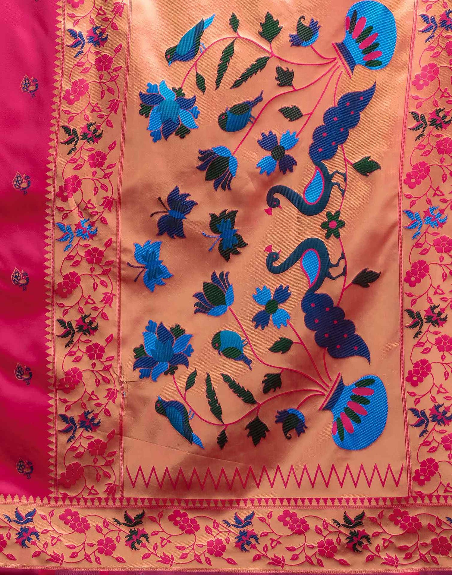 Pink Silk Woven Paithani Saree