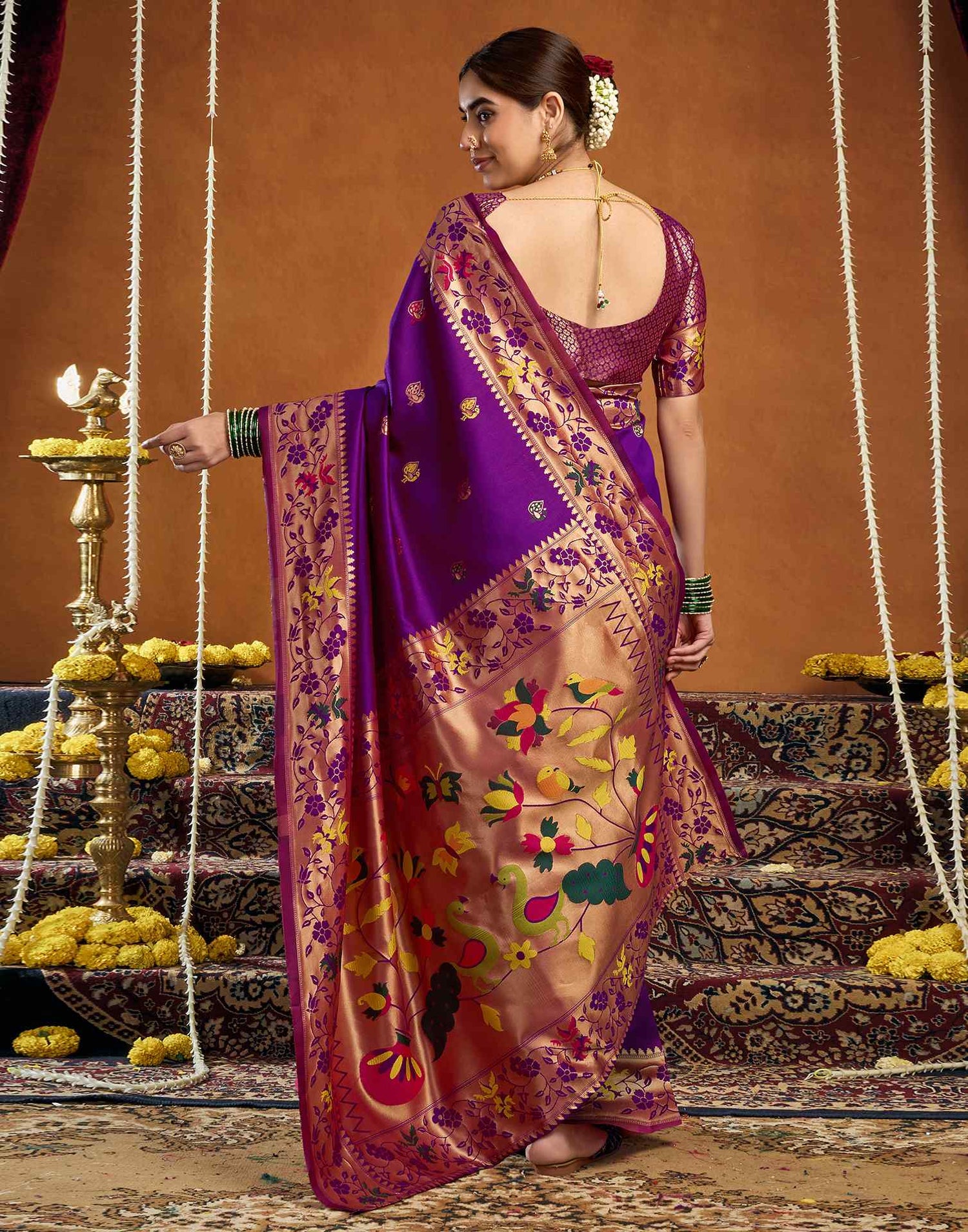 Purple Silk Woven Paithani Saree