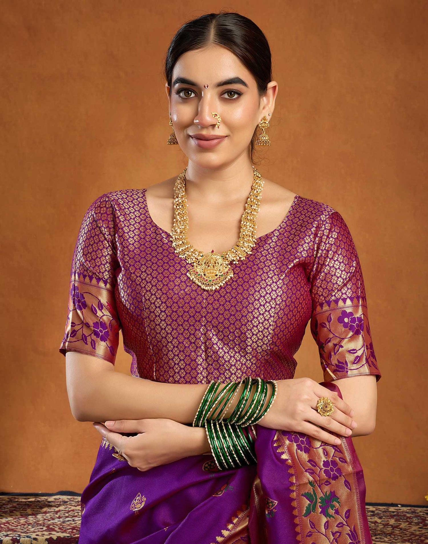 Purple Silk Woven Paithani Saree