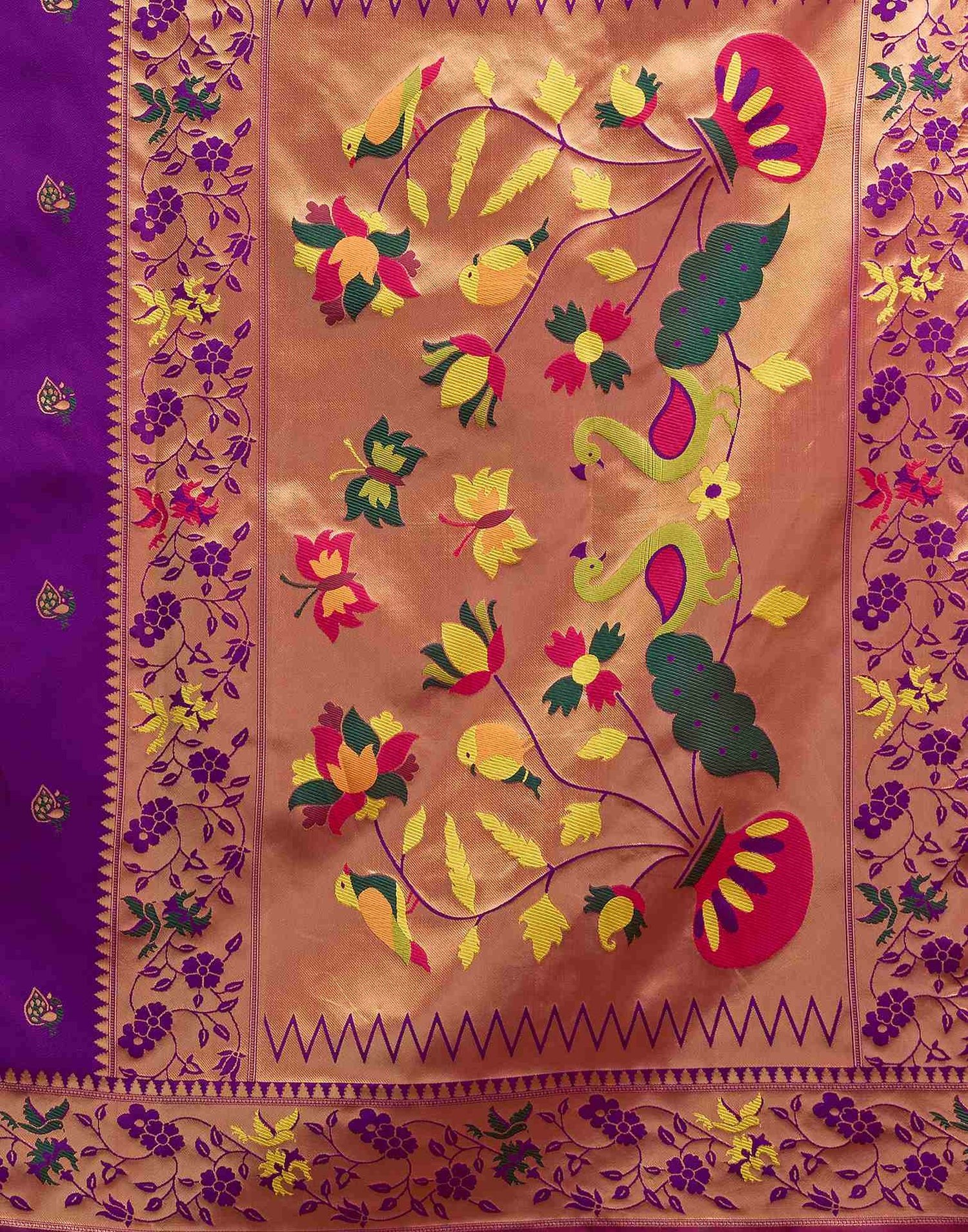 Purple Silk Woven Paithani Saree