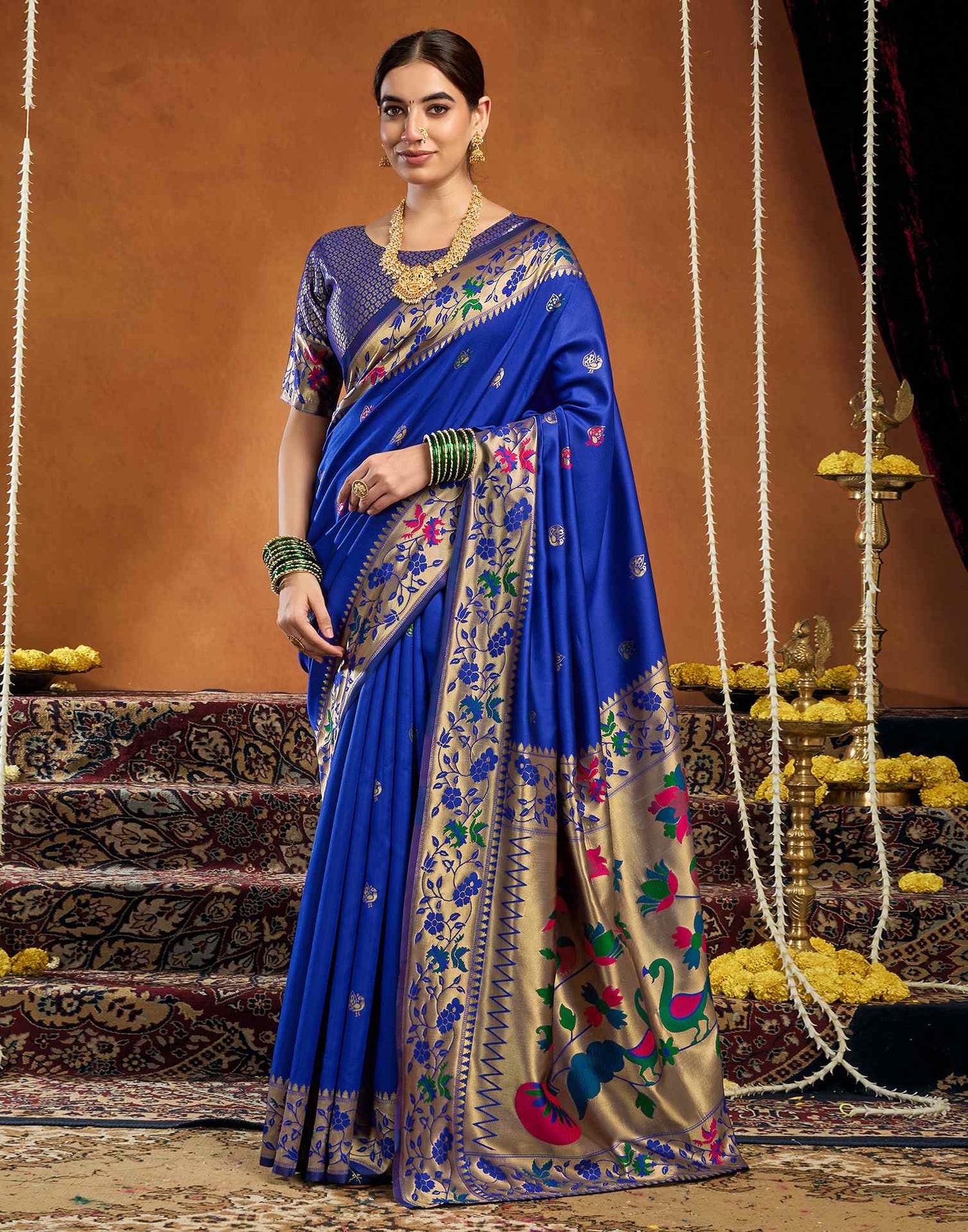 Blue Silk Woven Paithani Saree