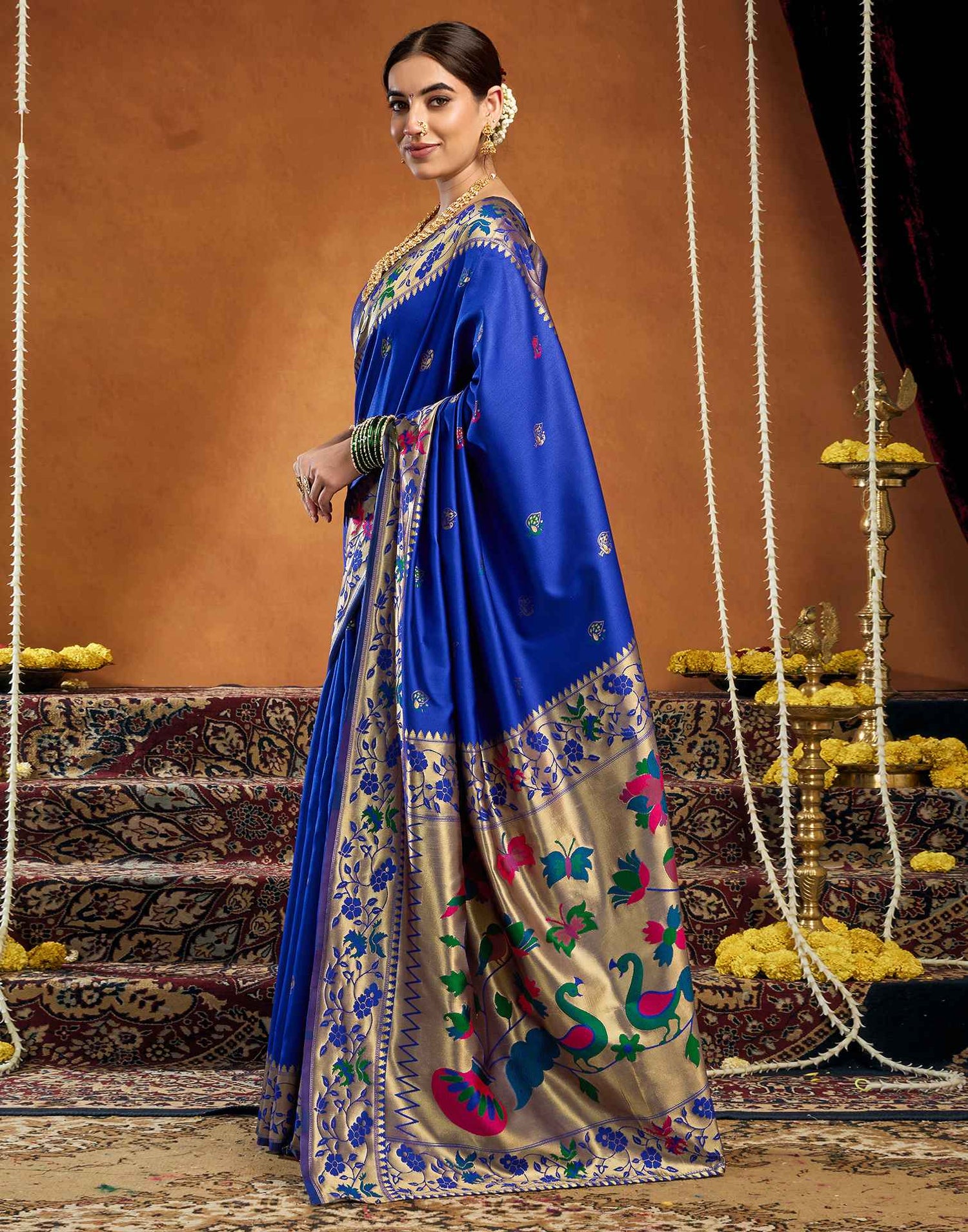 Blue Silk Woven Paithani Saree