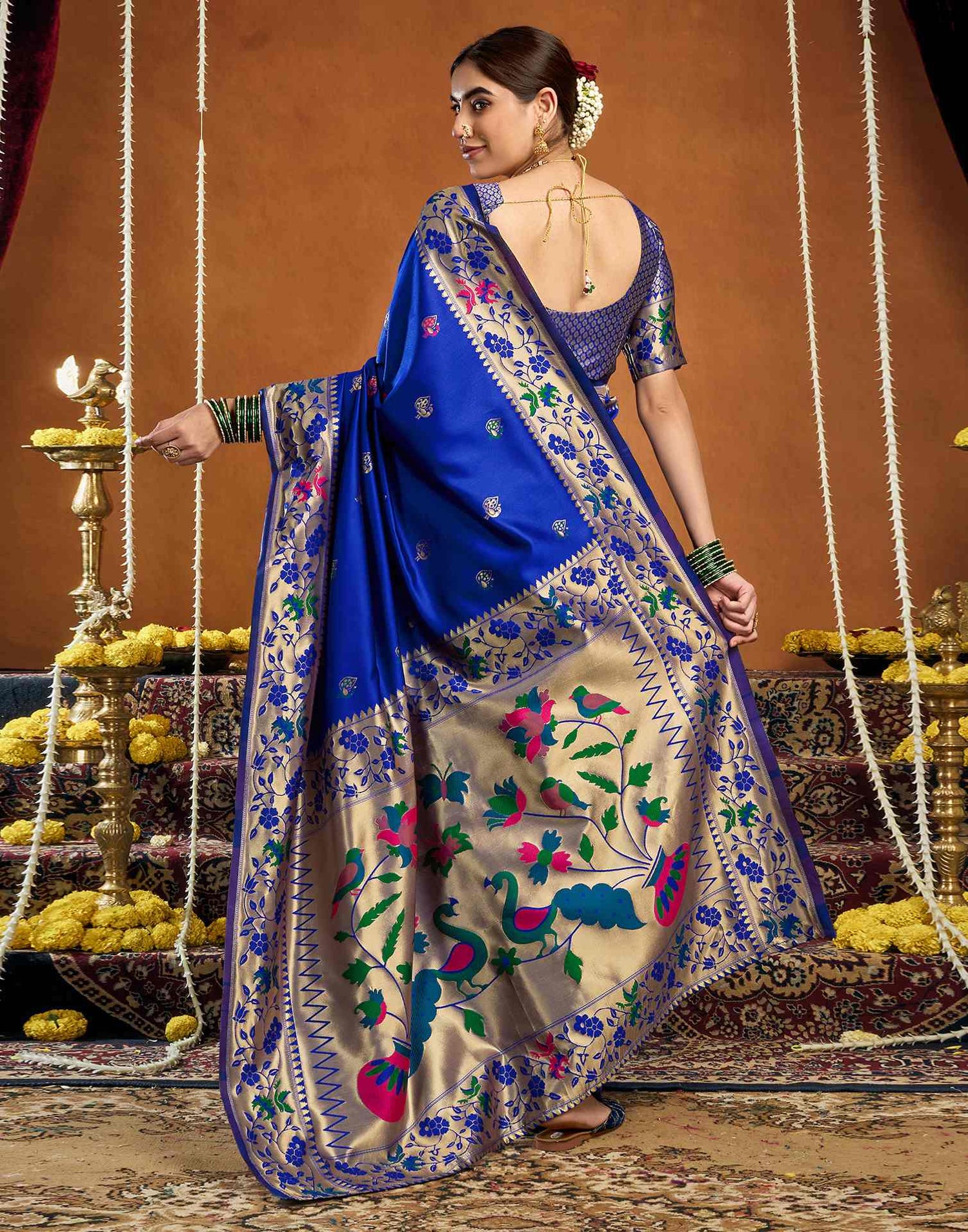 Blue Silk Woven Paithani Saree