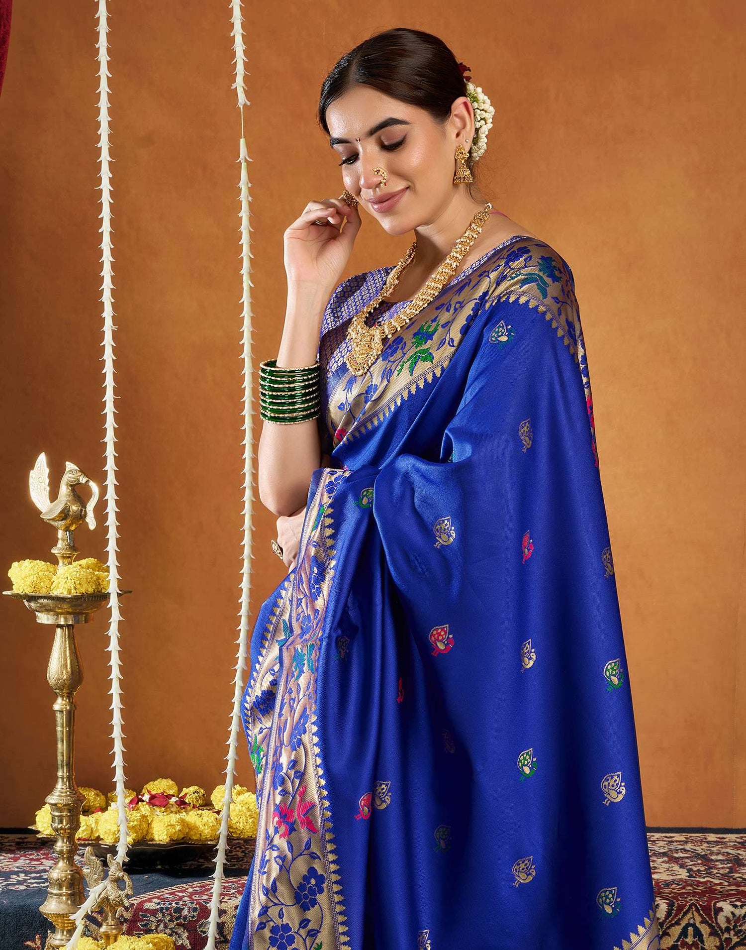 Blue Silk Woven Paithani Saree
