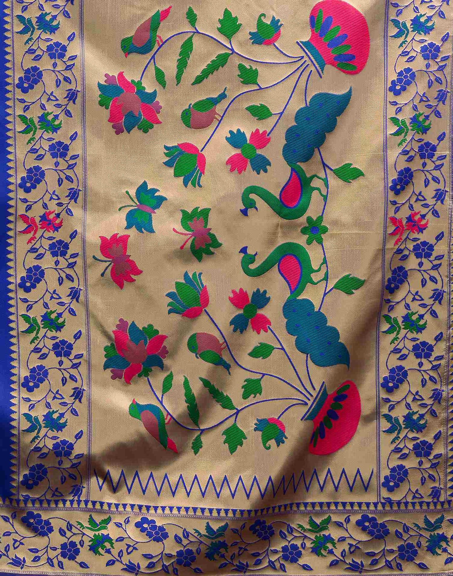 Blue Silk Woven Paithani Saree