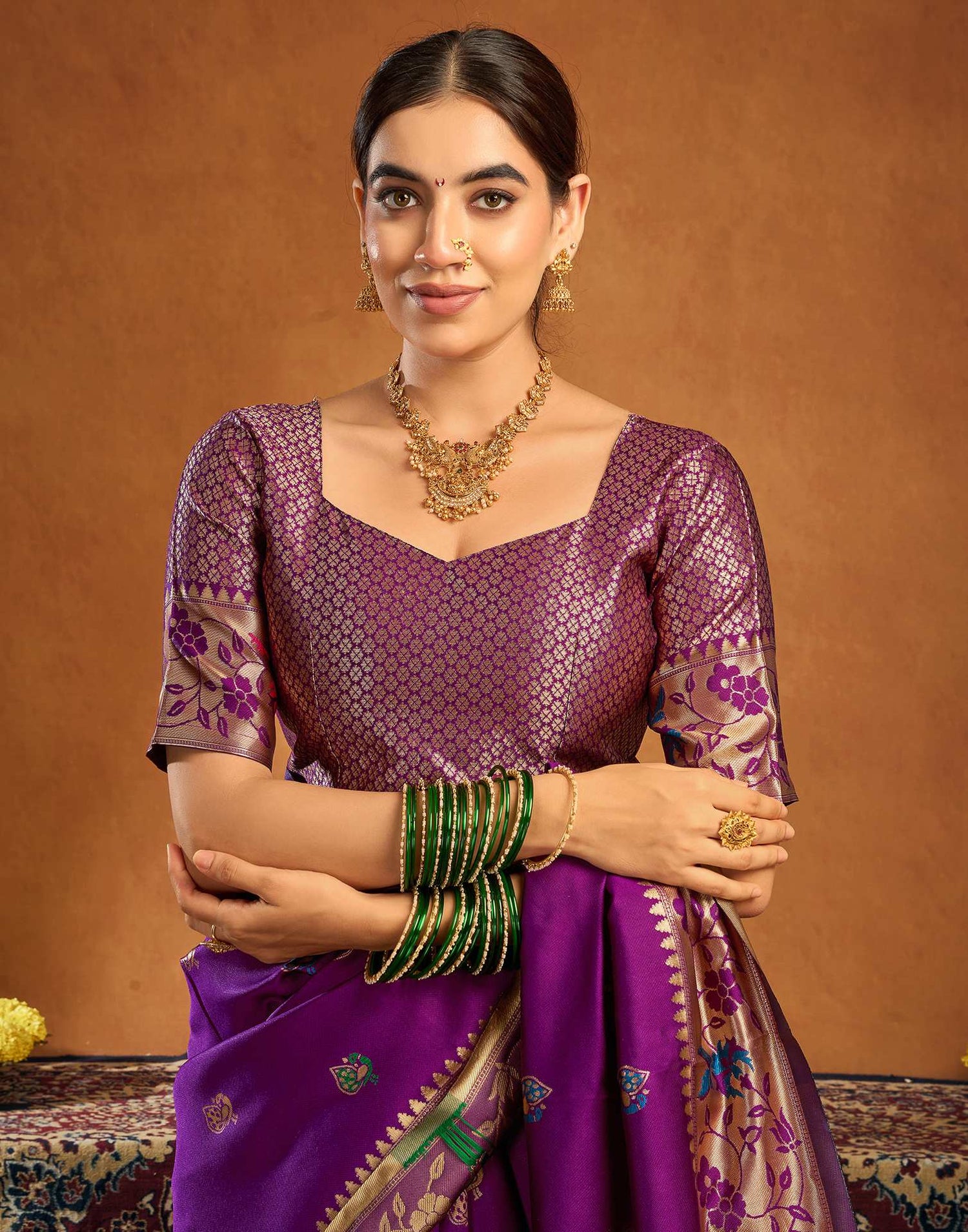 Dark Purple Silk Woven Paithani Saree
