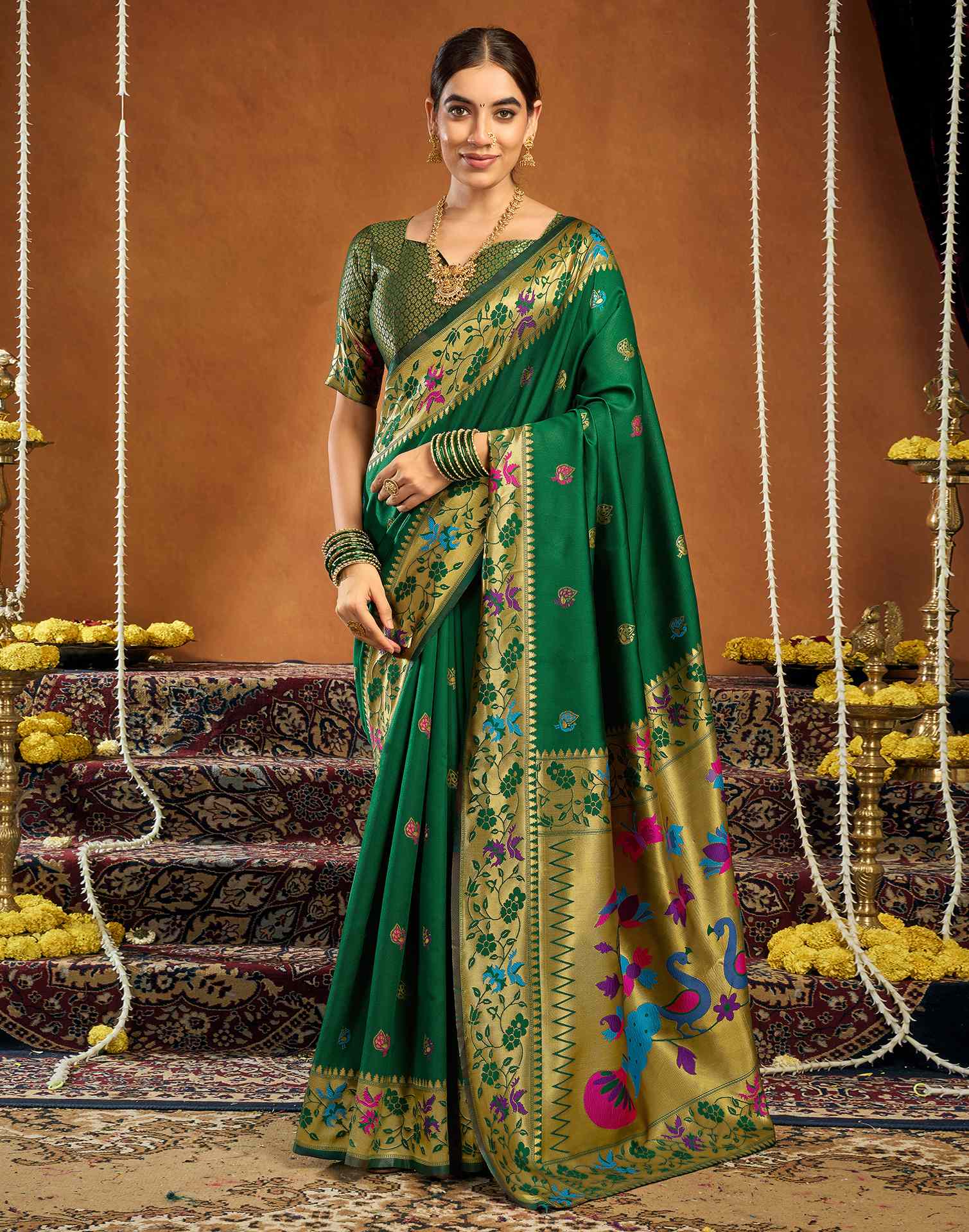 Green Silk Woven Paithani Saree