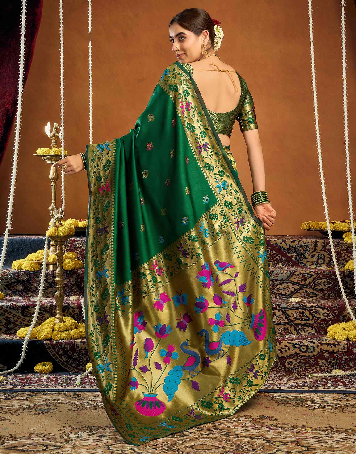 Green Silk Woven Paithani Saree