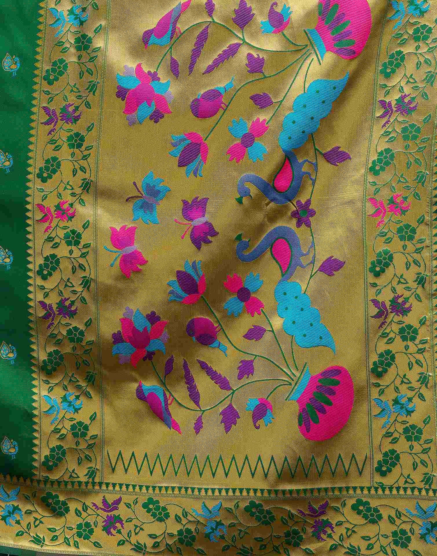 Green Silk Woven Paithani Saree