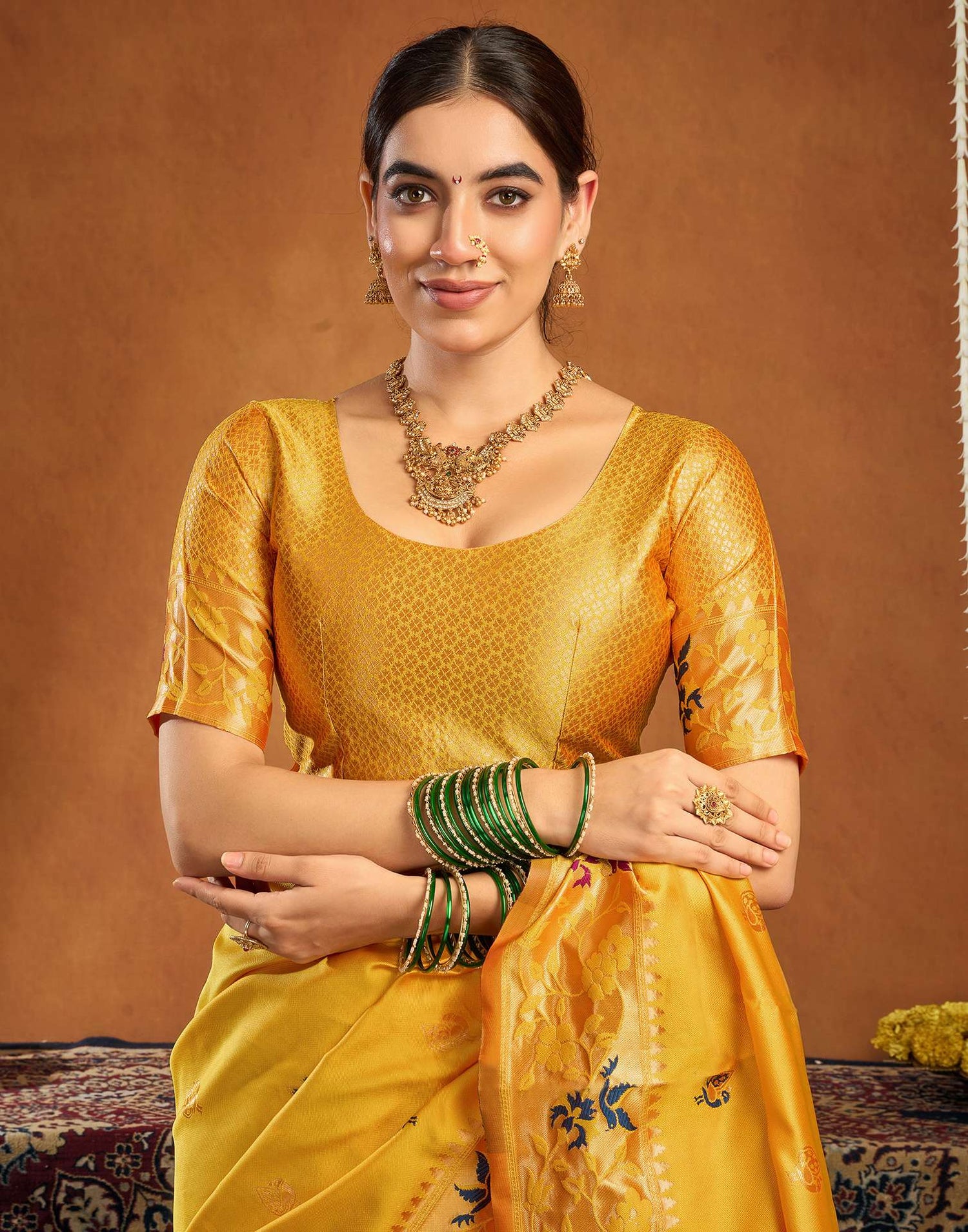 Yellow Silk Woven Paithani Saree