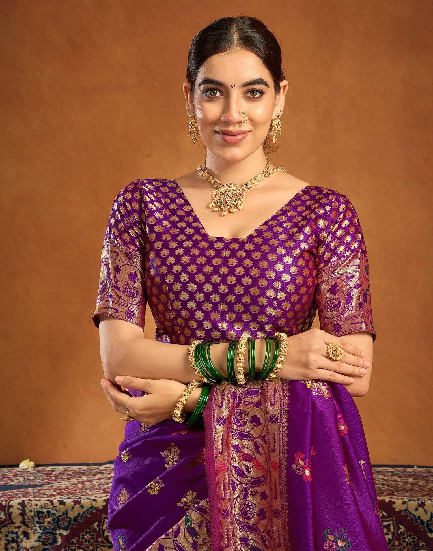 Purple Silk Woven Paithani Saree