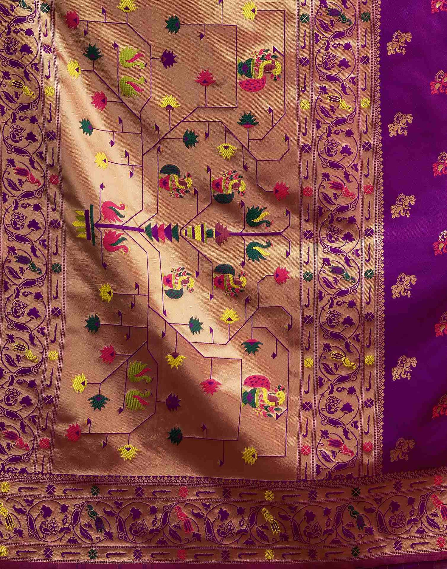 Purple Silk Woven Paithani Saree