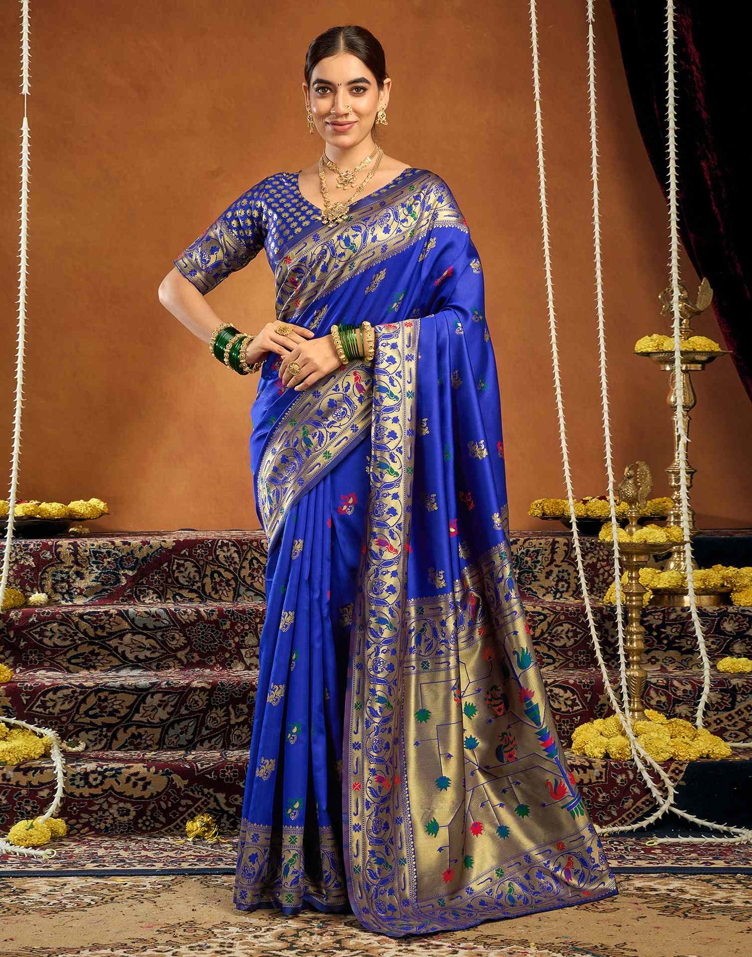 Blue Silk Woven Paithani Saree