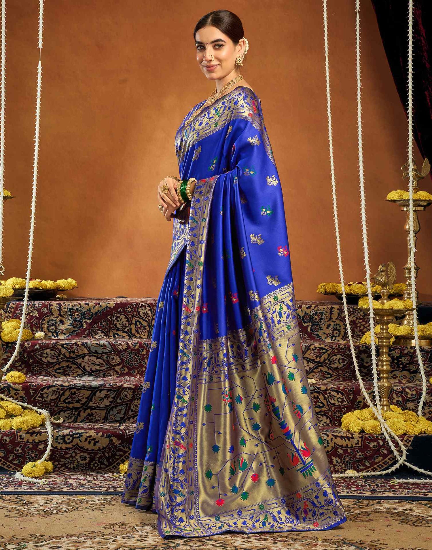 Blue Silk Woven Paithani Saree