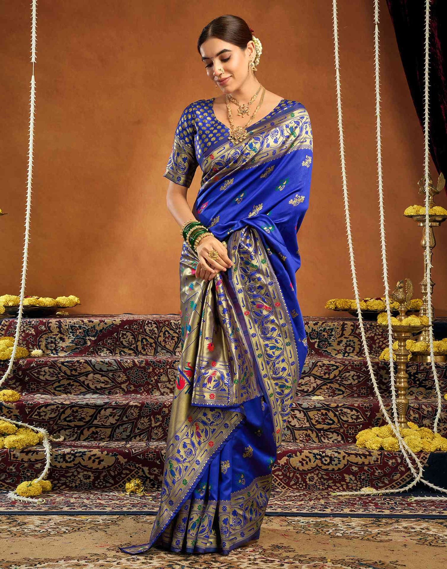 Blue Silk Woven Paithani Saree
