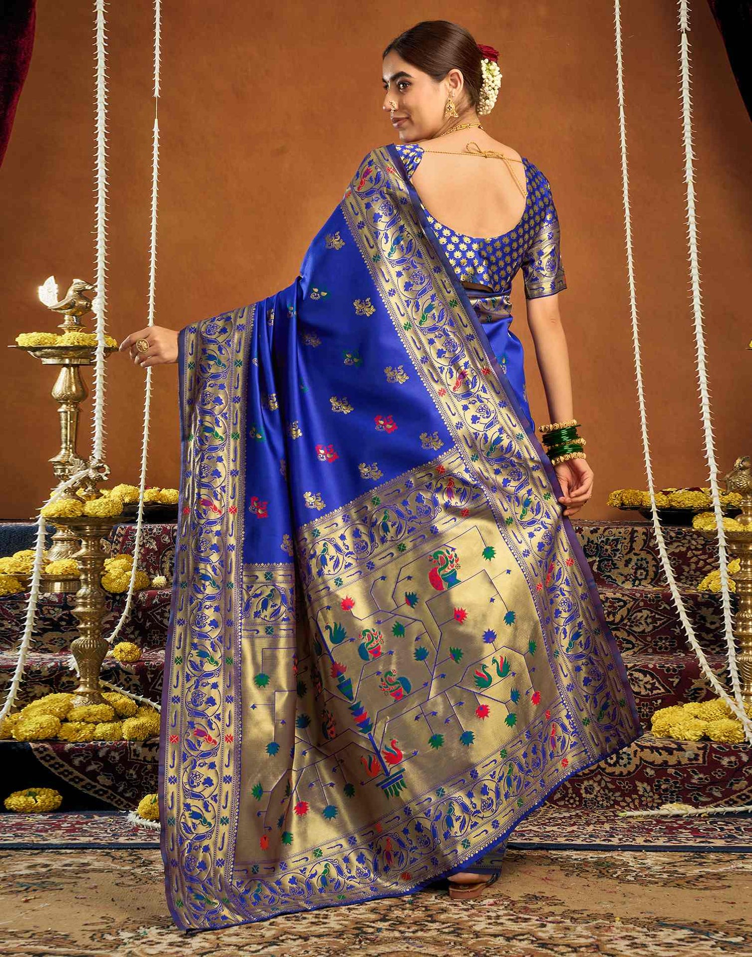Blue Silk Woven Paithani Saree