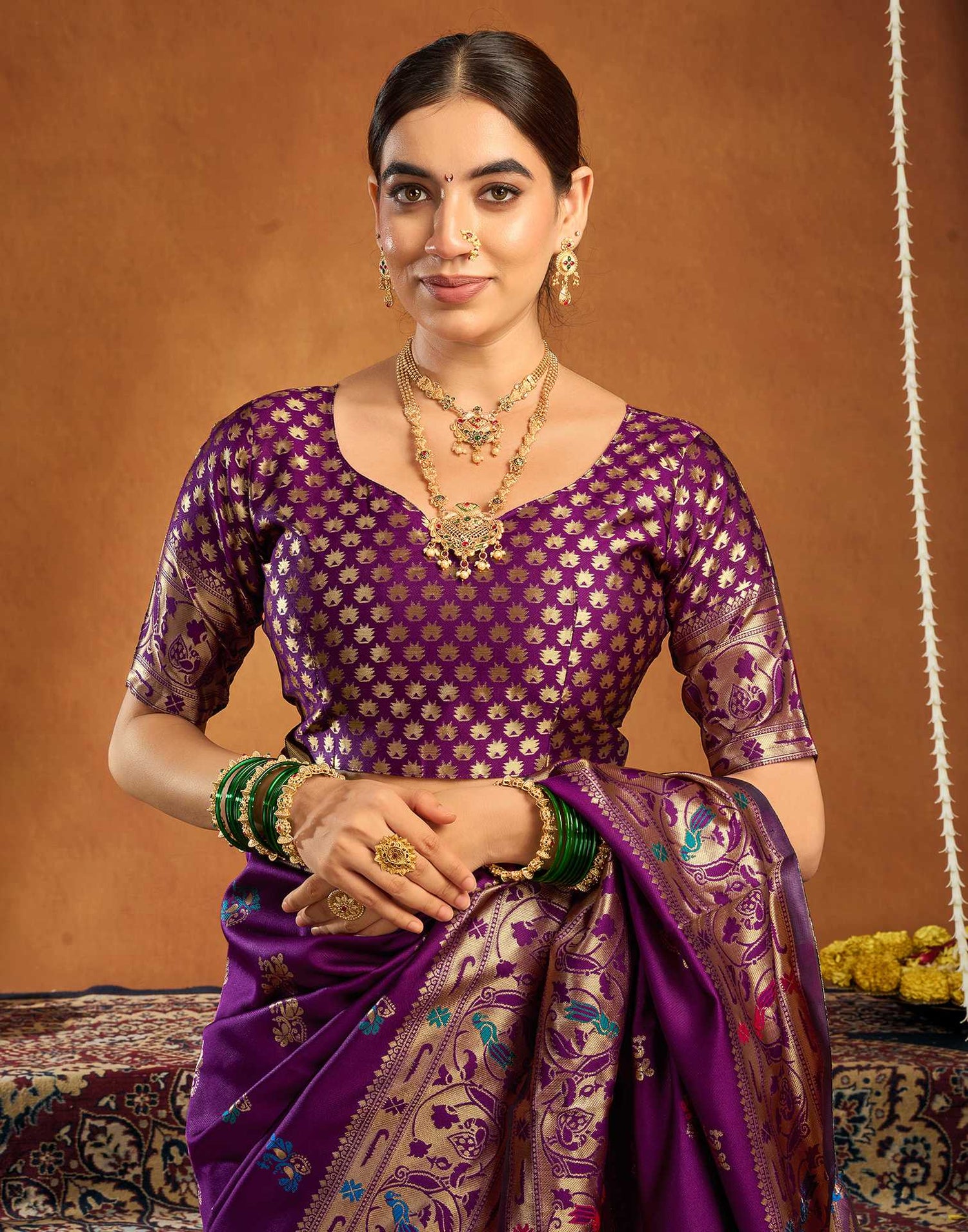 Dark Purple Silk Woven Paithani Saree