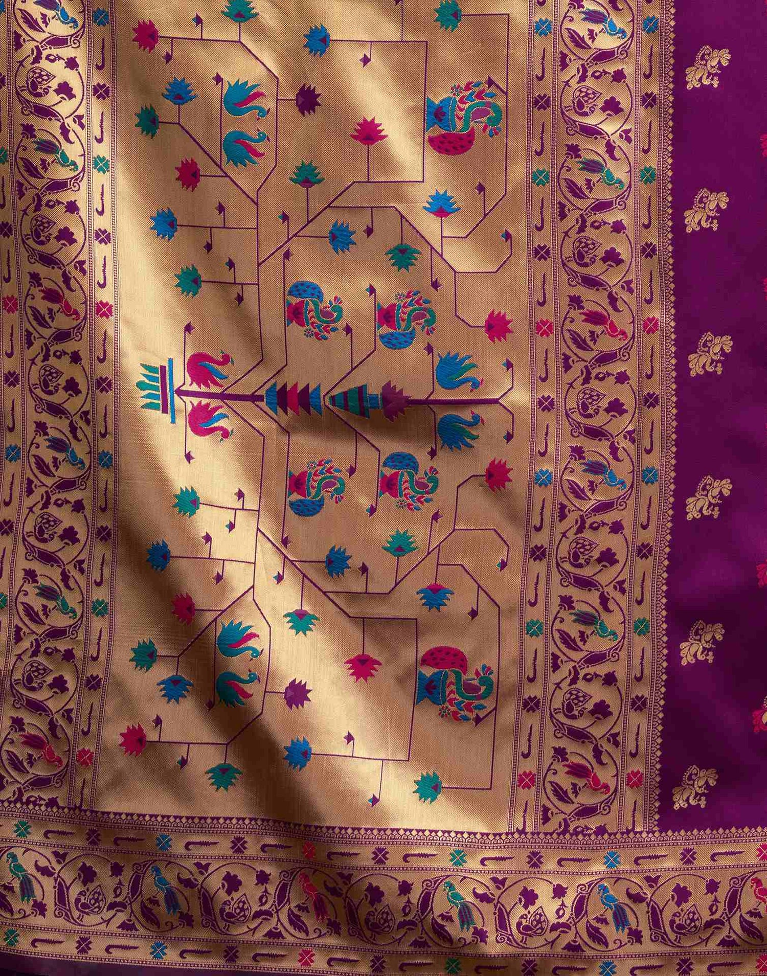 Dark Purple Silk Woven Paithani Saree