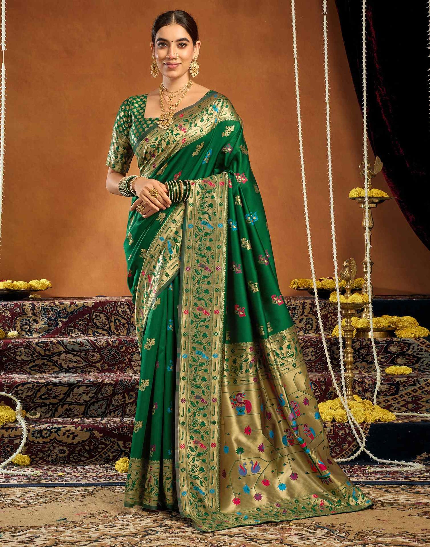 Green Silk Woven Paithani Saree