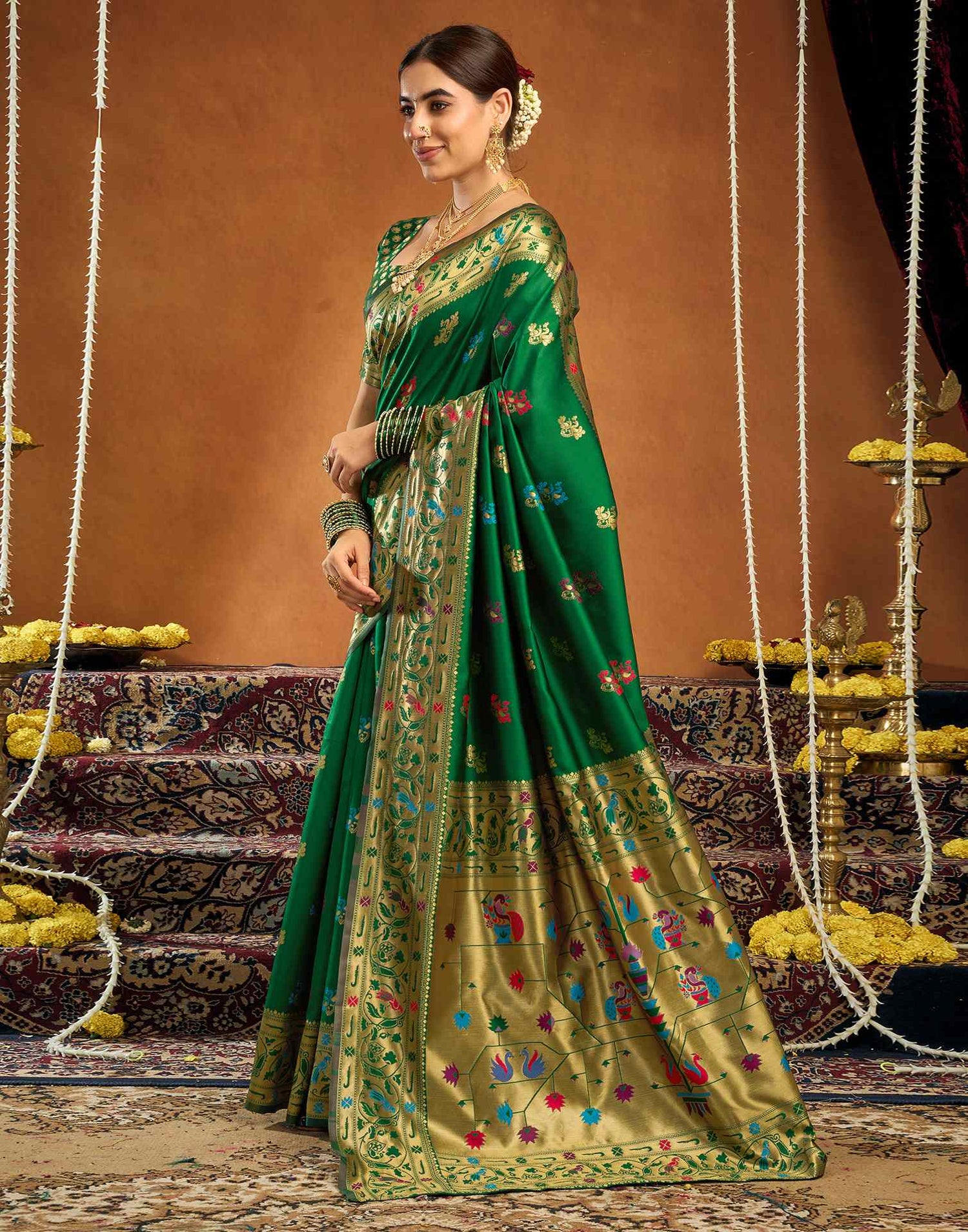 Green Silk Woven Paithani Saree