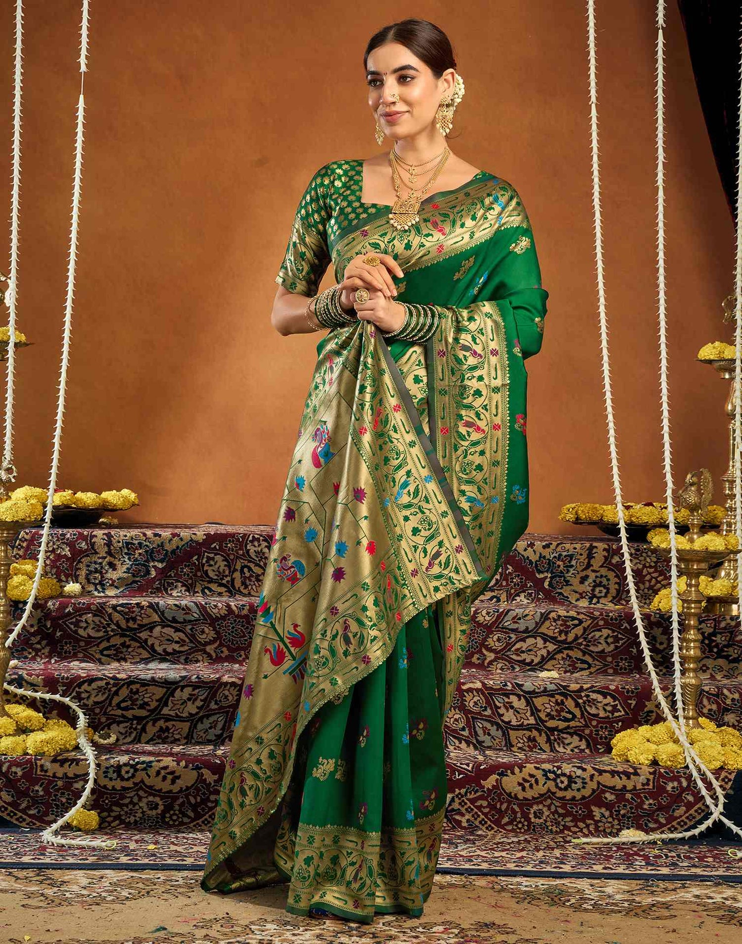 Green Silk Woven Paithani Saree
