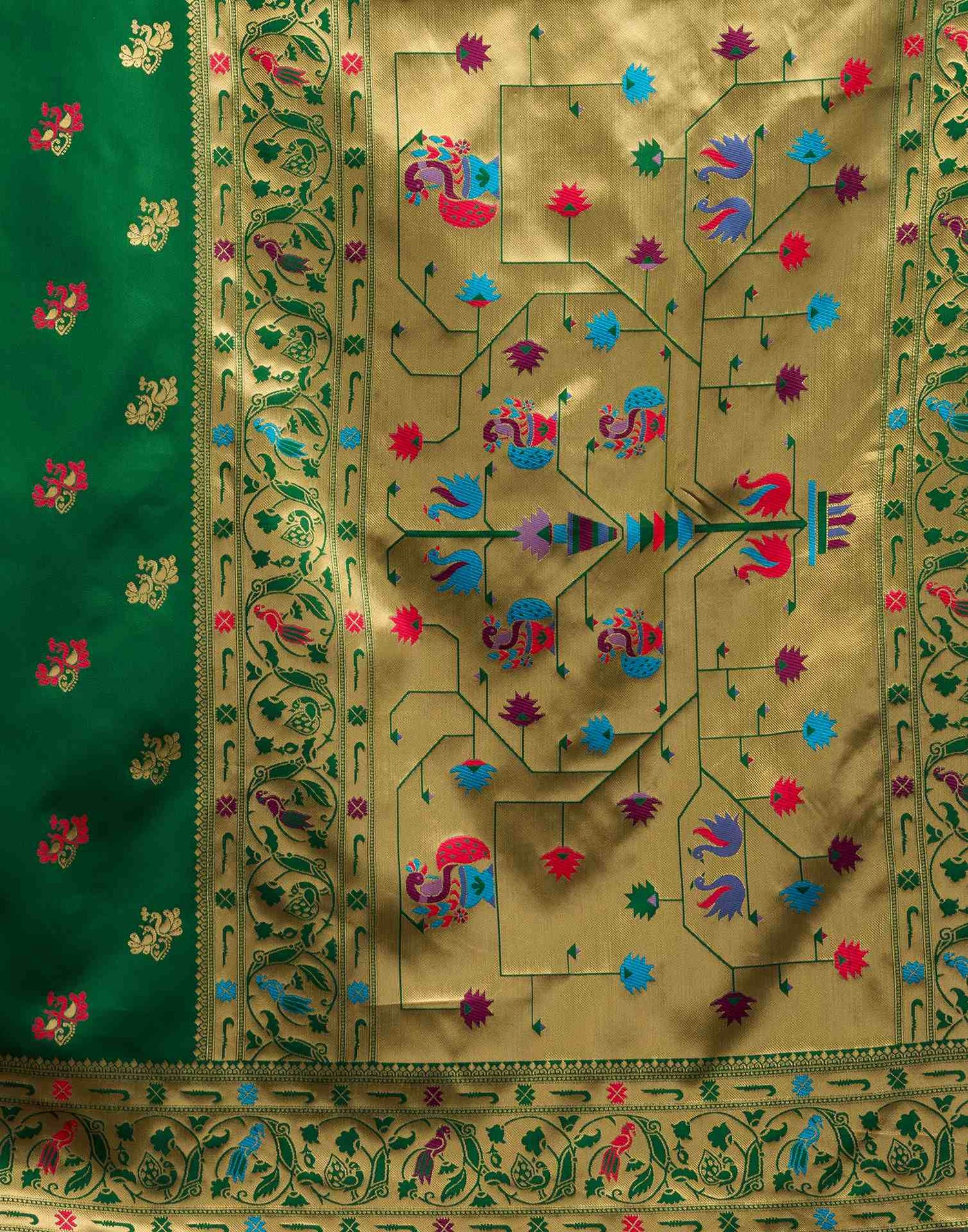 Green Silk Woven Paithani Saree