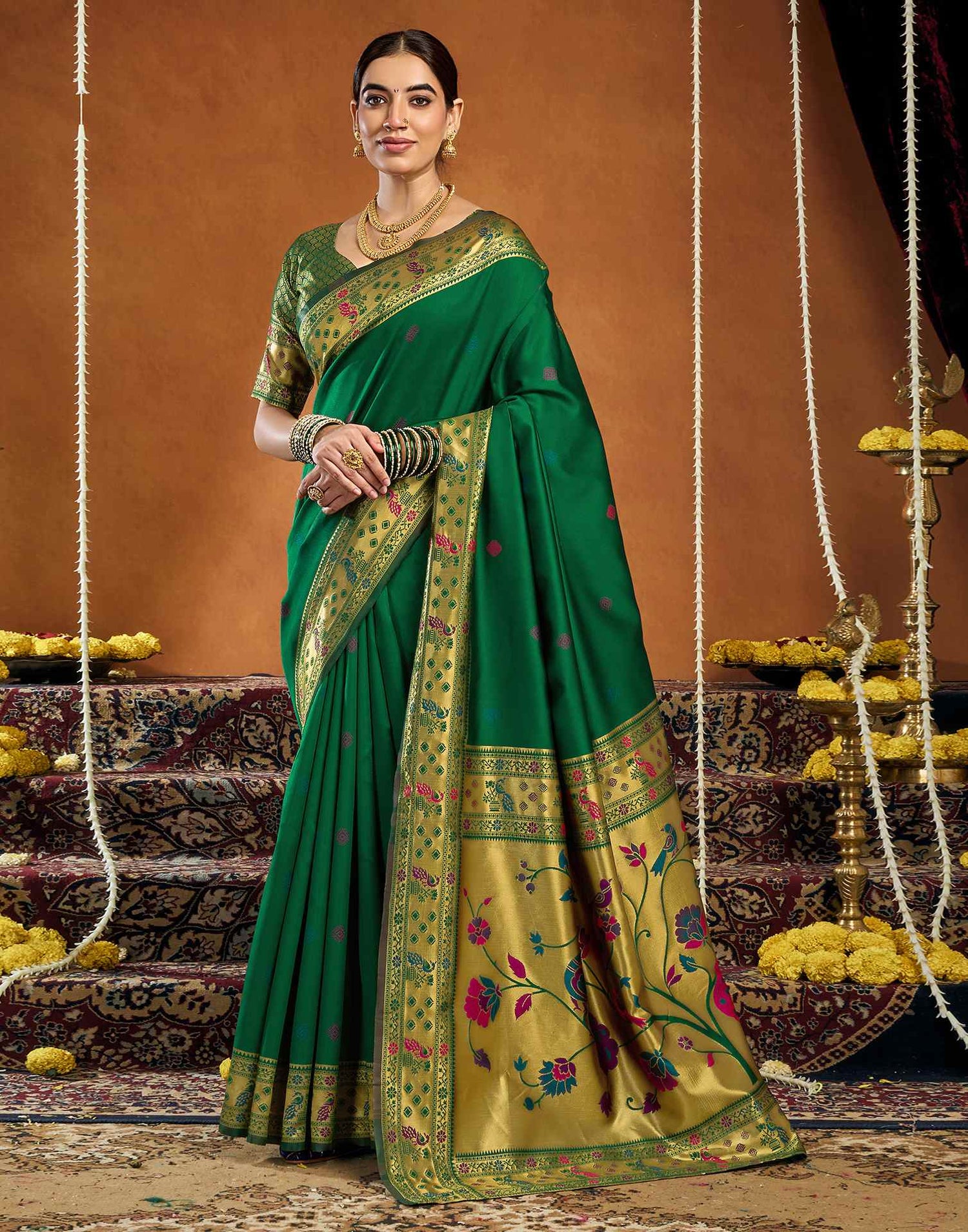 Green Silk Woven Paithani Saree