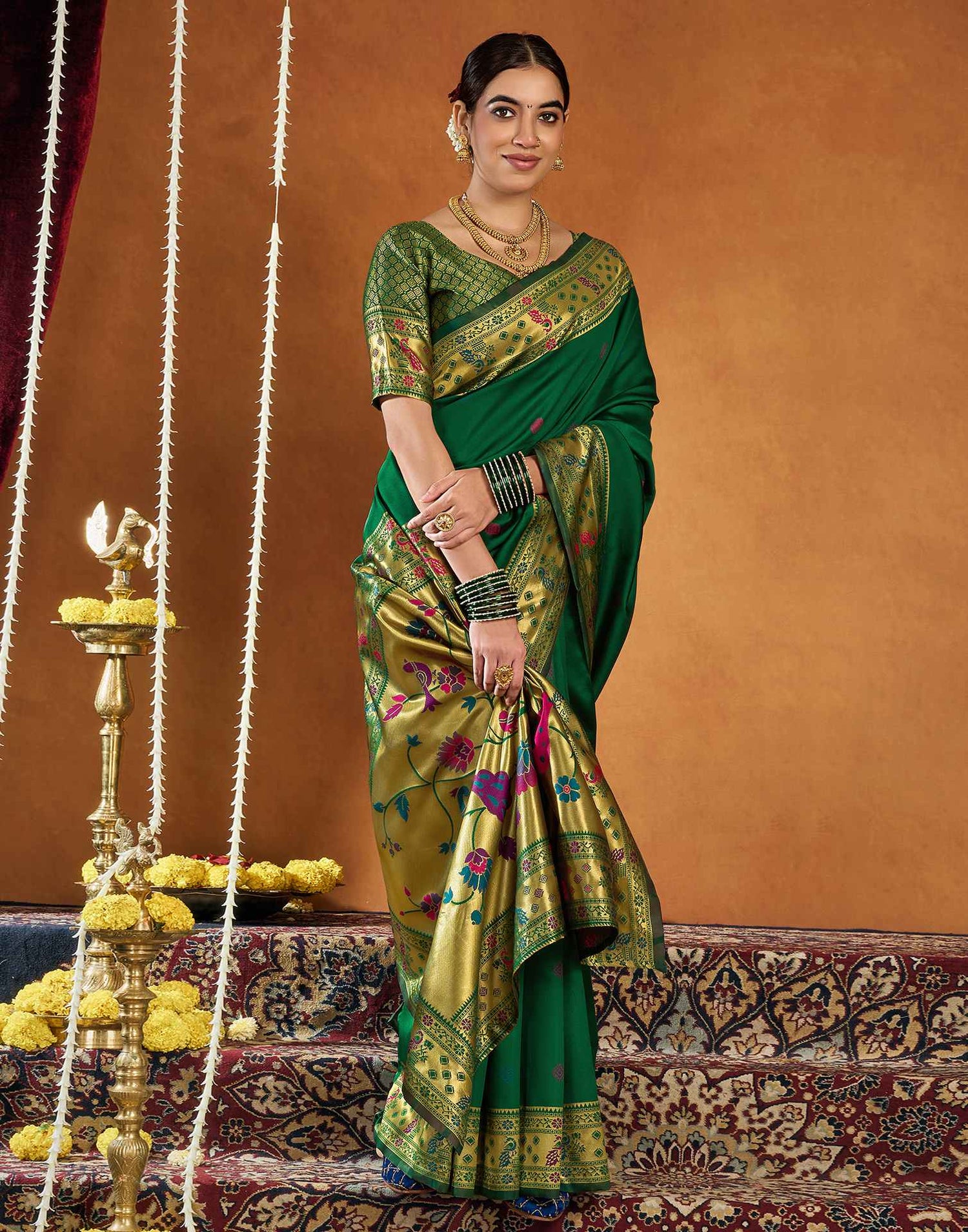 Green Silk Woven Paithani Saree