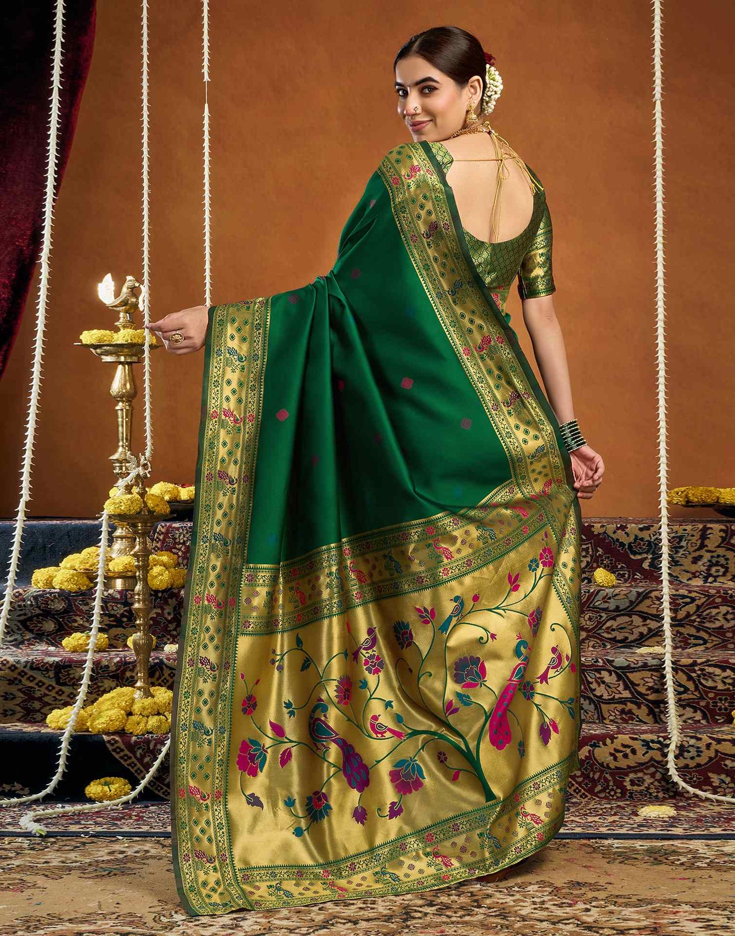 Green Silk Woven Paithani Saree