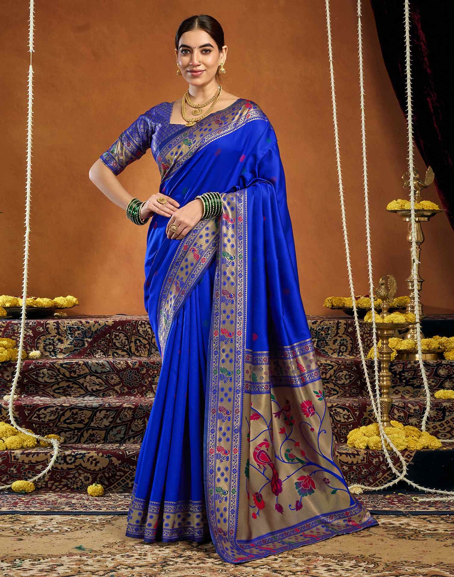 Blue Silk Woven Paithani Saree