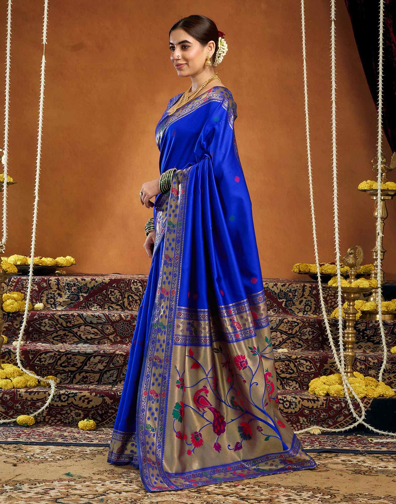 Blue Silk Woven Paithani Saree