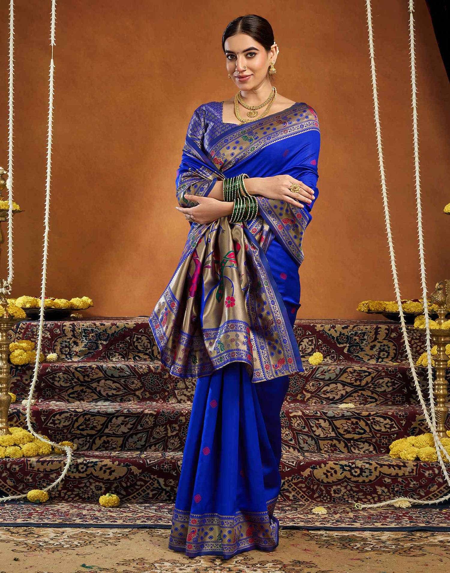 Blue Silk Woven Paithani Saree