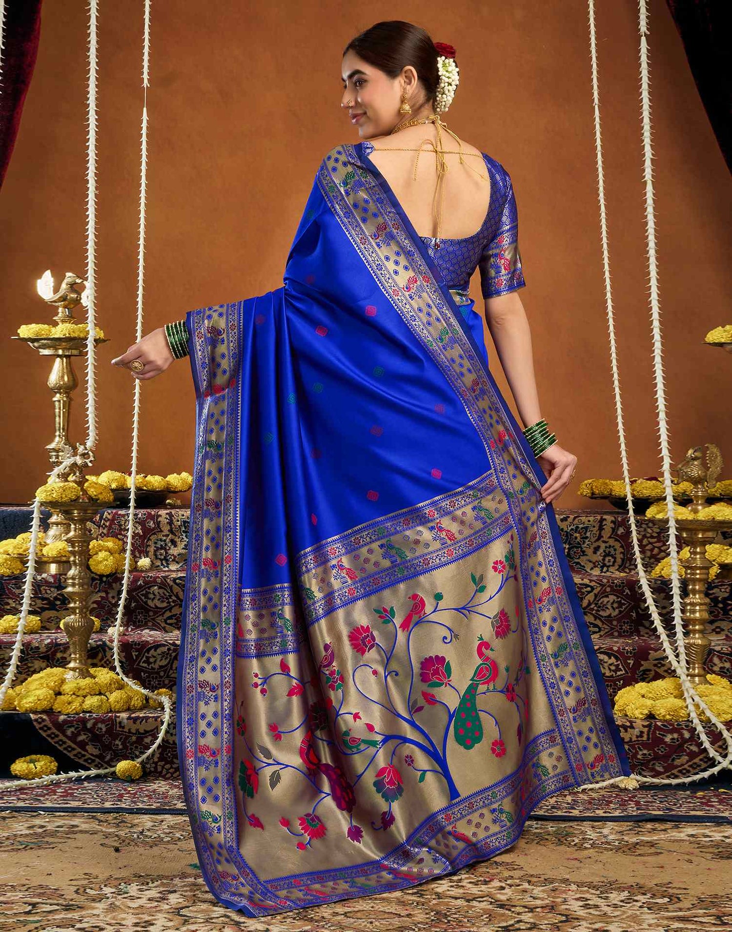 Blue Silk Woven Paithani Saree