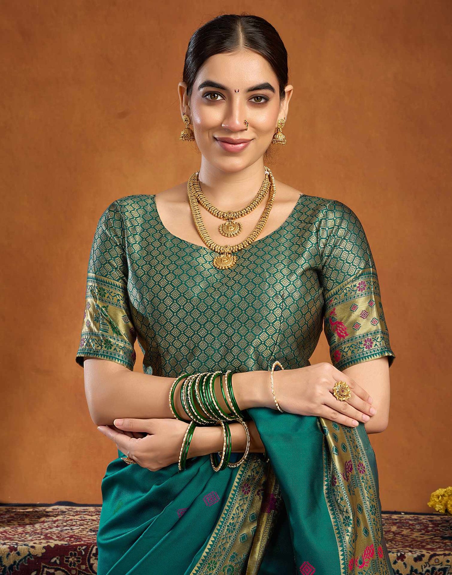 Rama Blue Silk Woven Paithani Saree