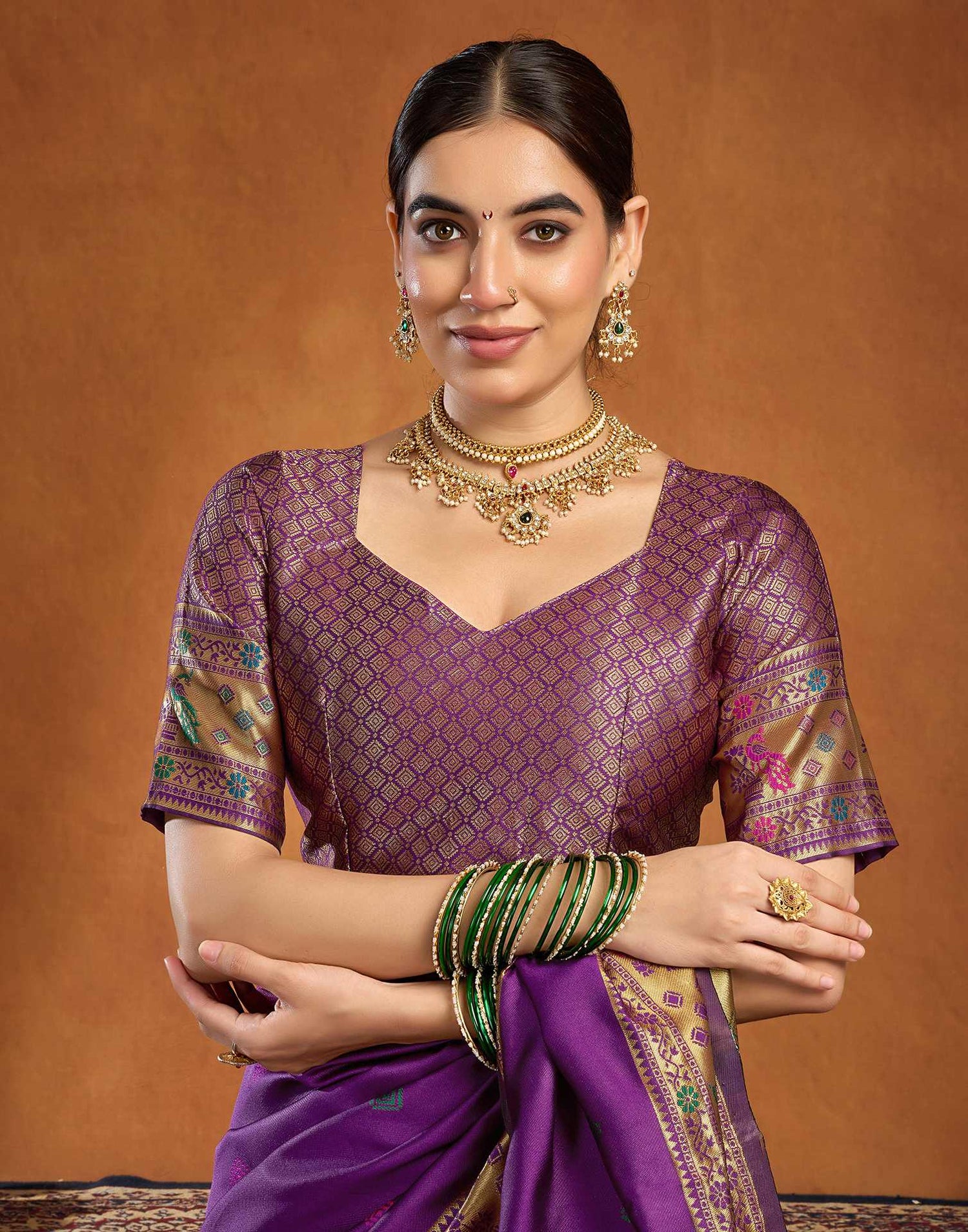 Dark Purple Silk Woven Paithani Saree