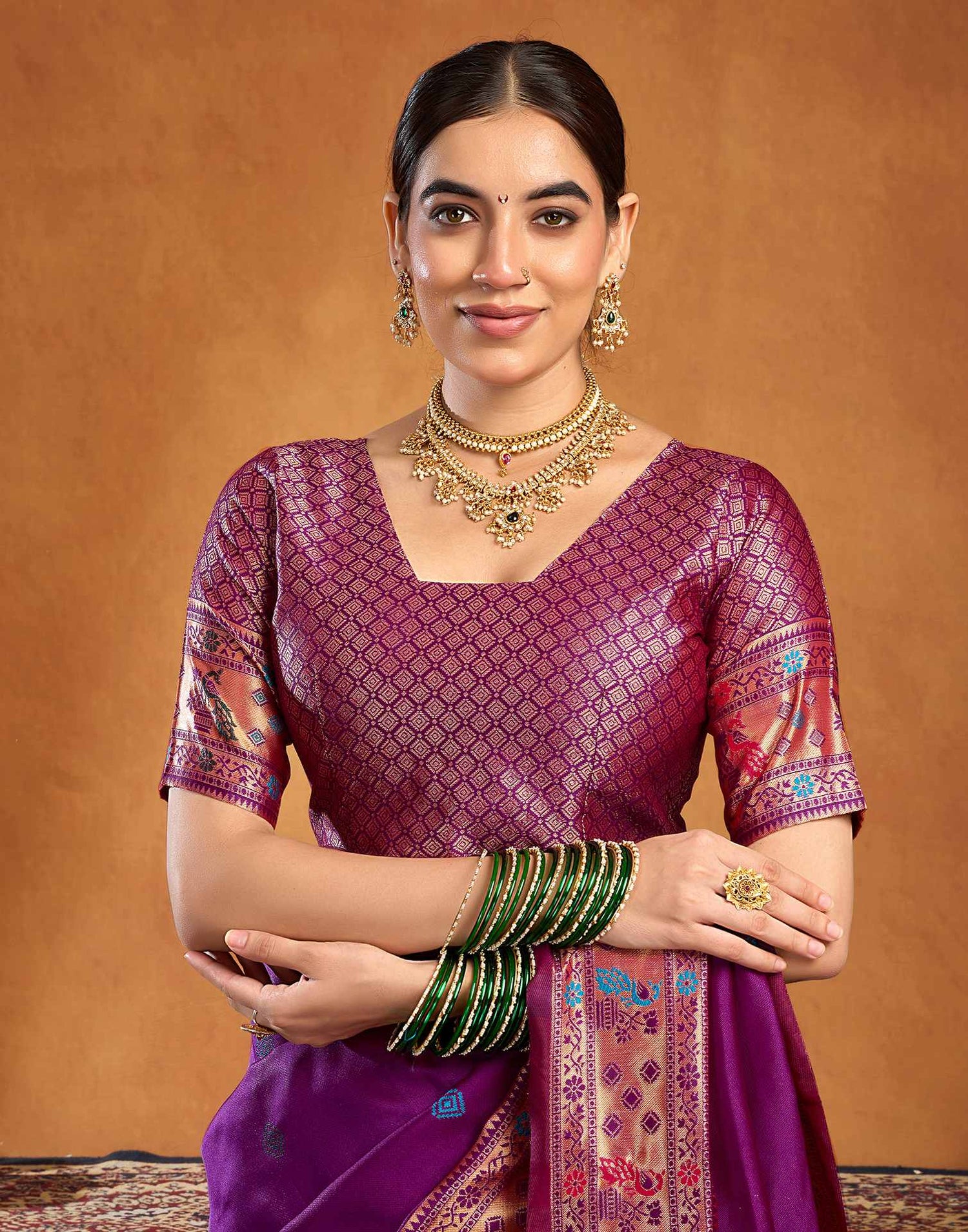 Purple Silk Woven Paithani Saree