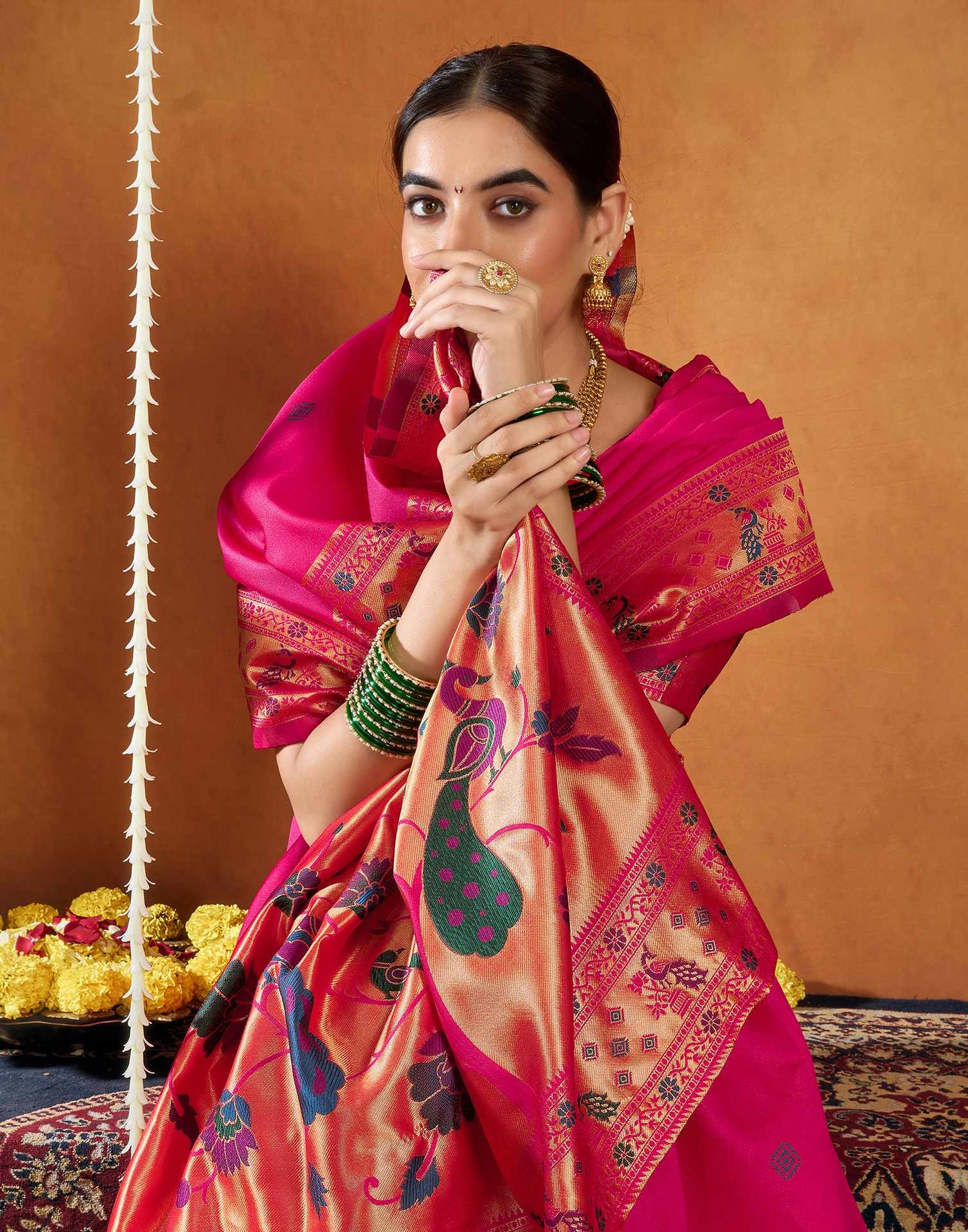 Pink Silk Woven Paithani Saree