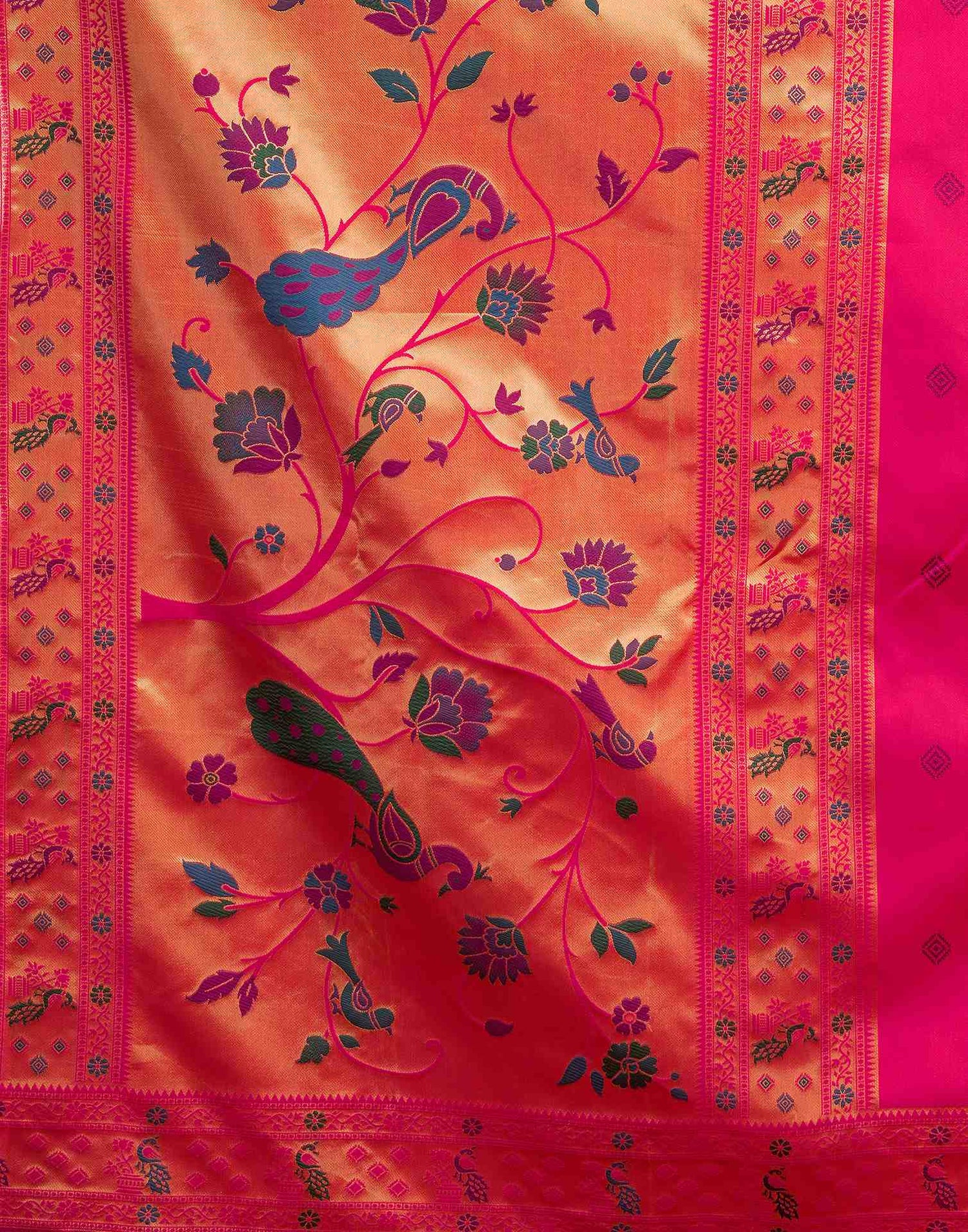 Pink Silk Woven Paithani Saree