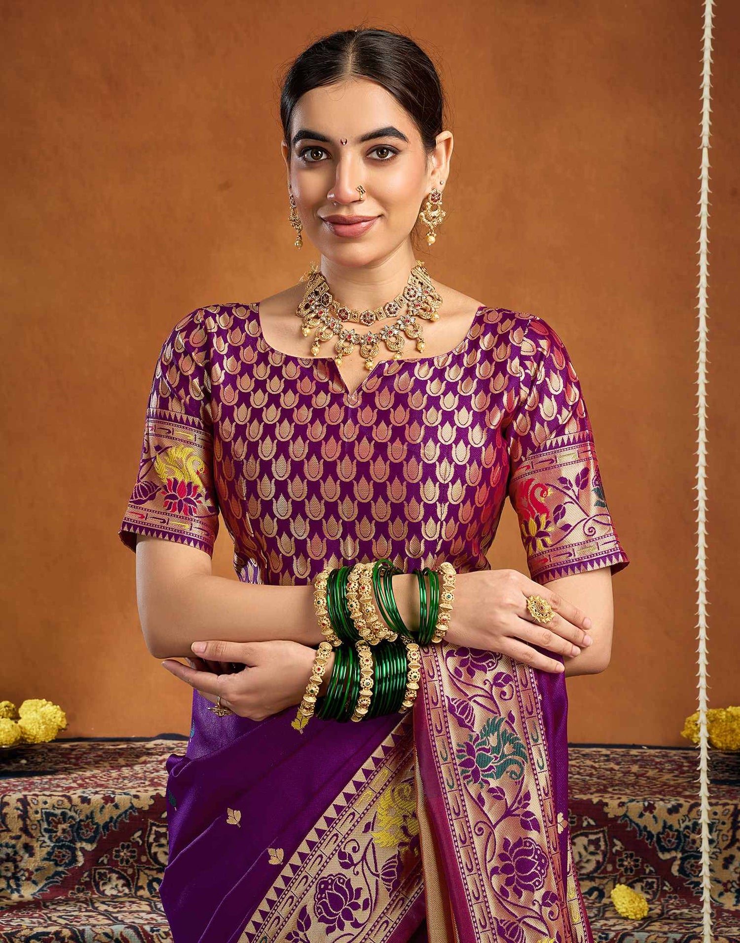 Purple Silk Woven Paithani Saree