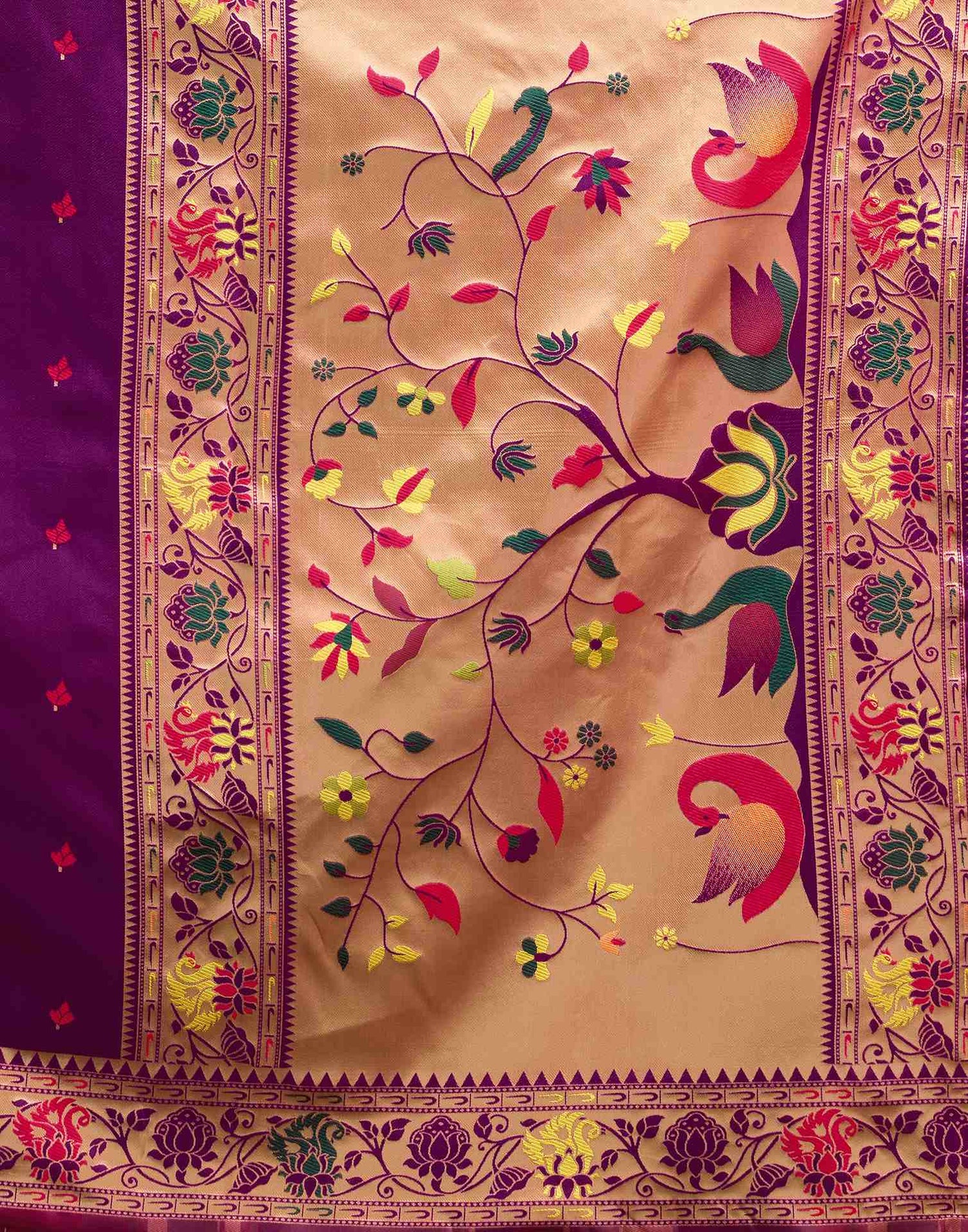 Purple Silk Woven Paithani Saree