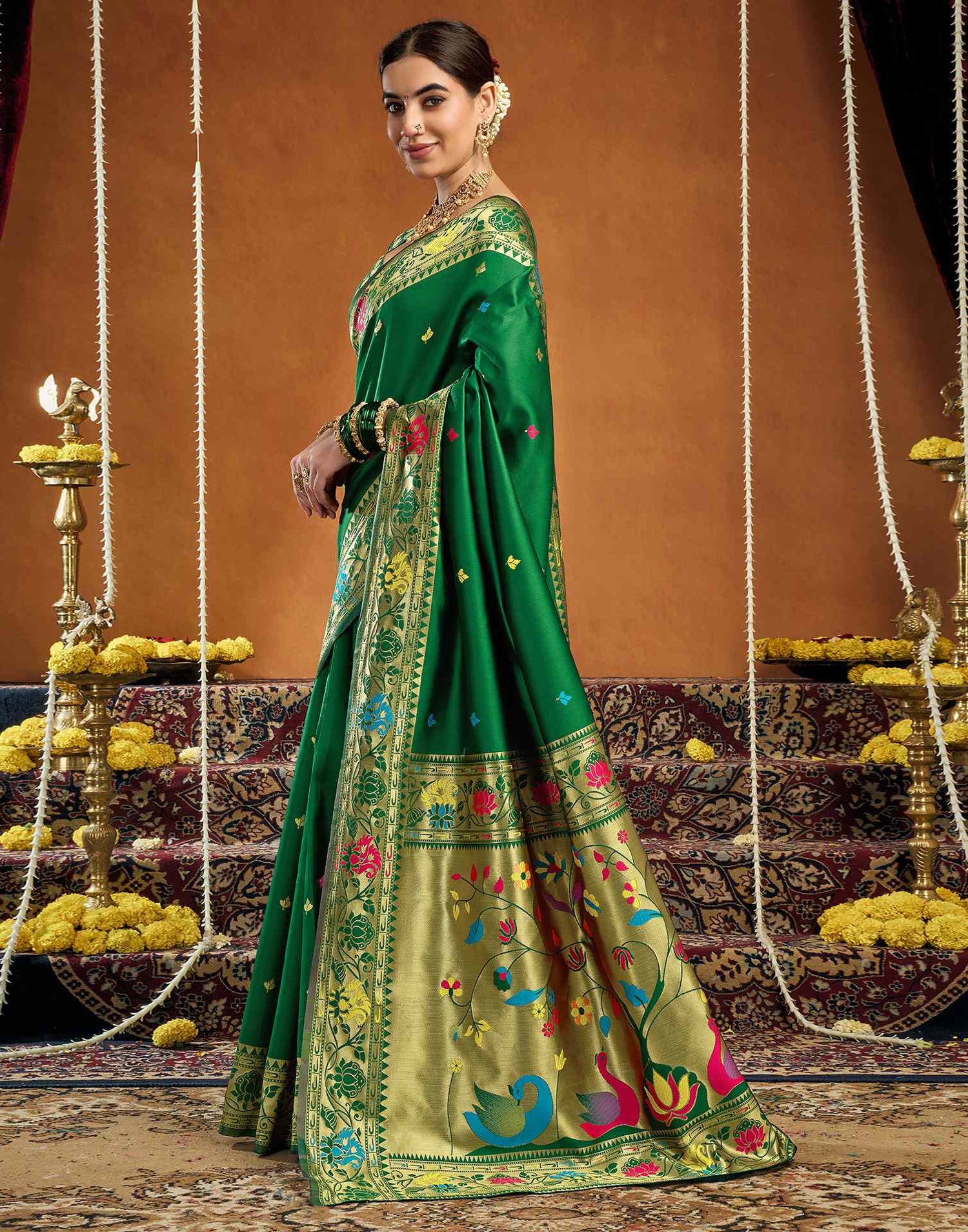 Green Silk Woven Paithani Saree