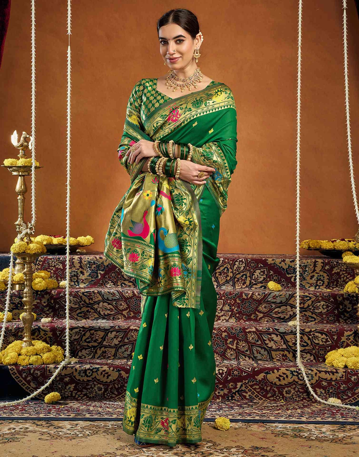 Green Silk Woven Paithani Saree