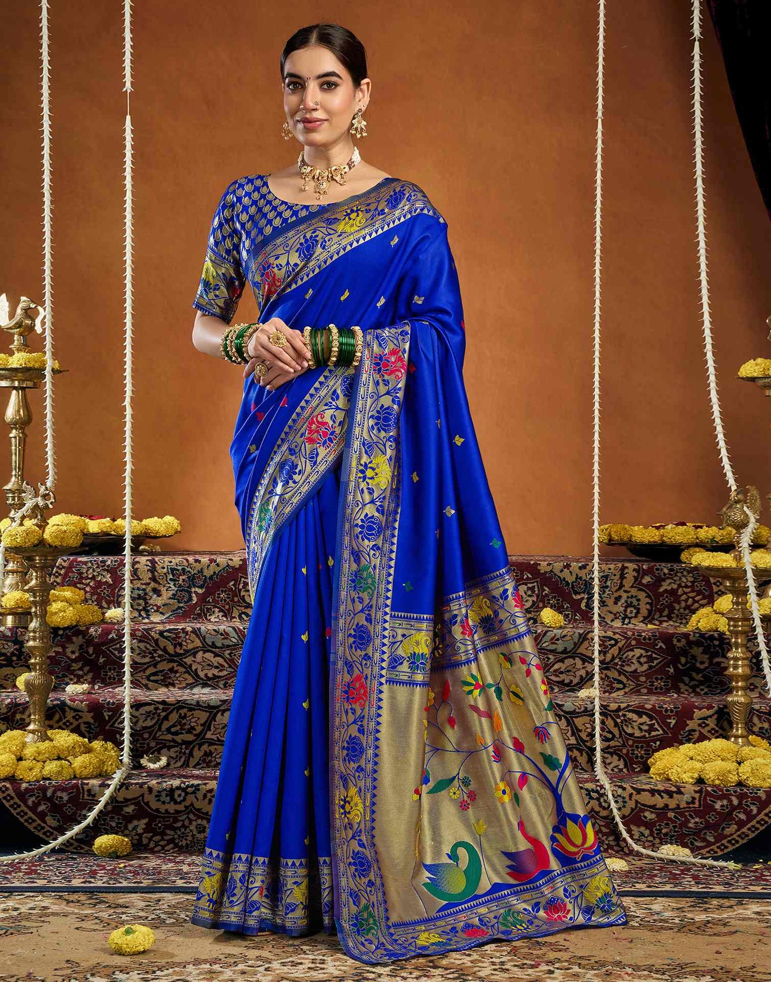 Blue Silk Woven Paithani Saree