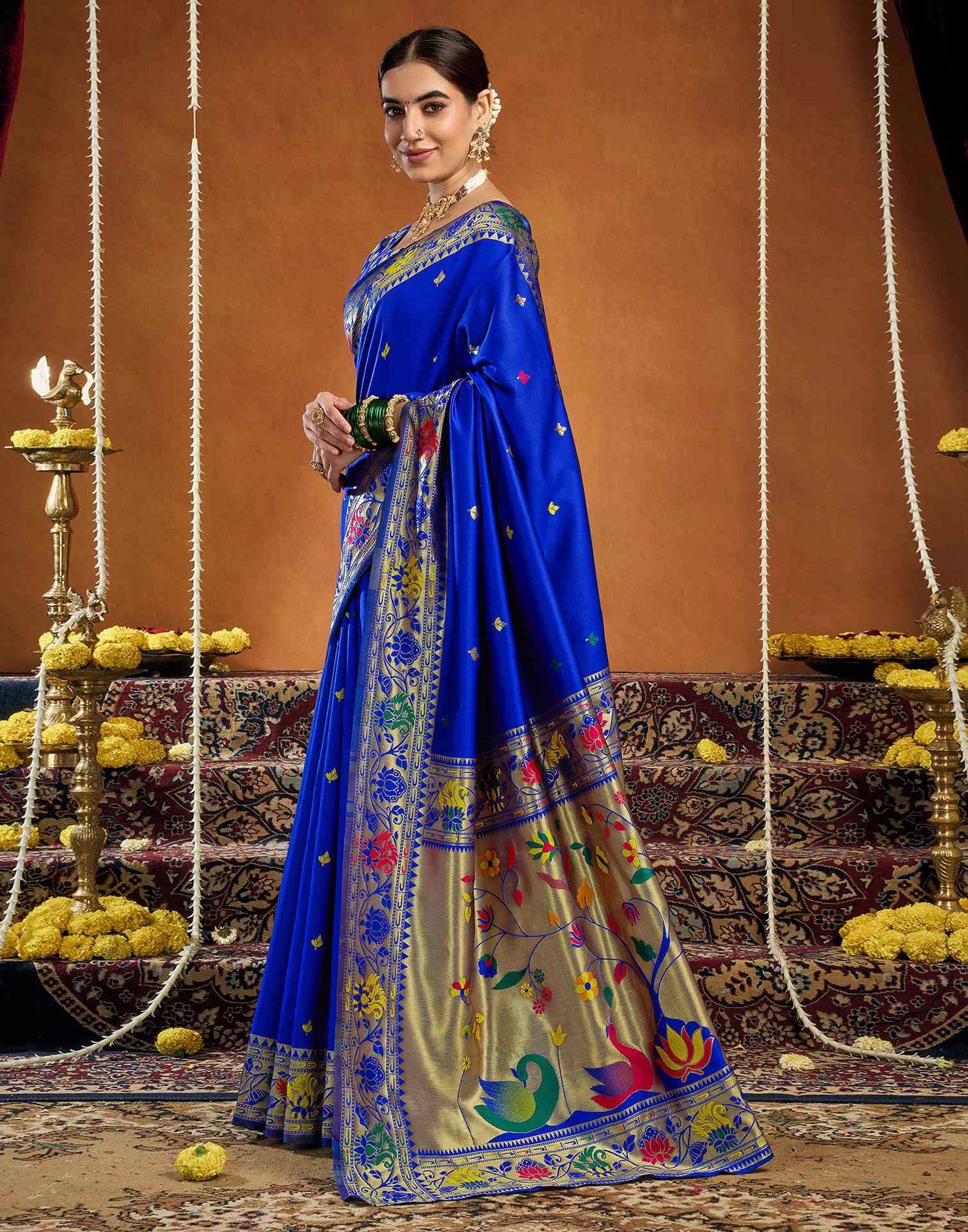Blue Silk Woven Paithani Saree