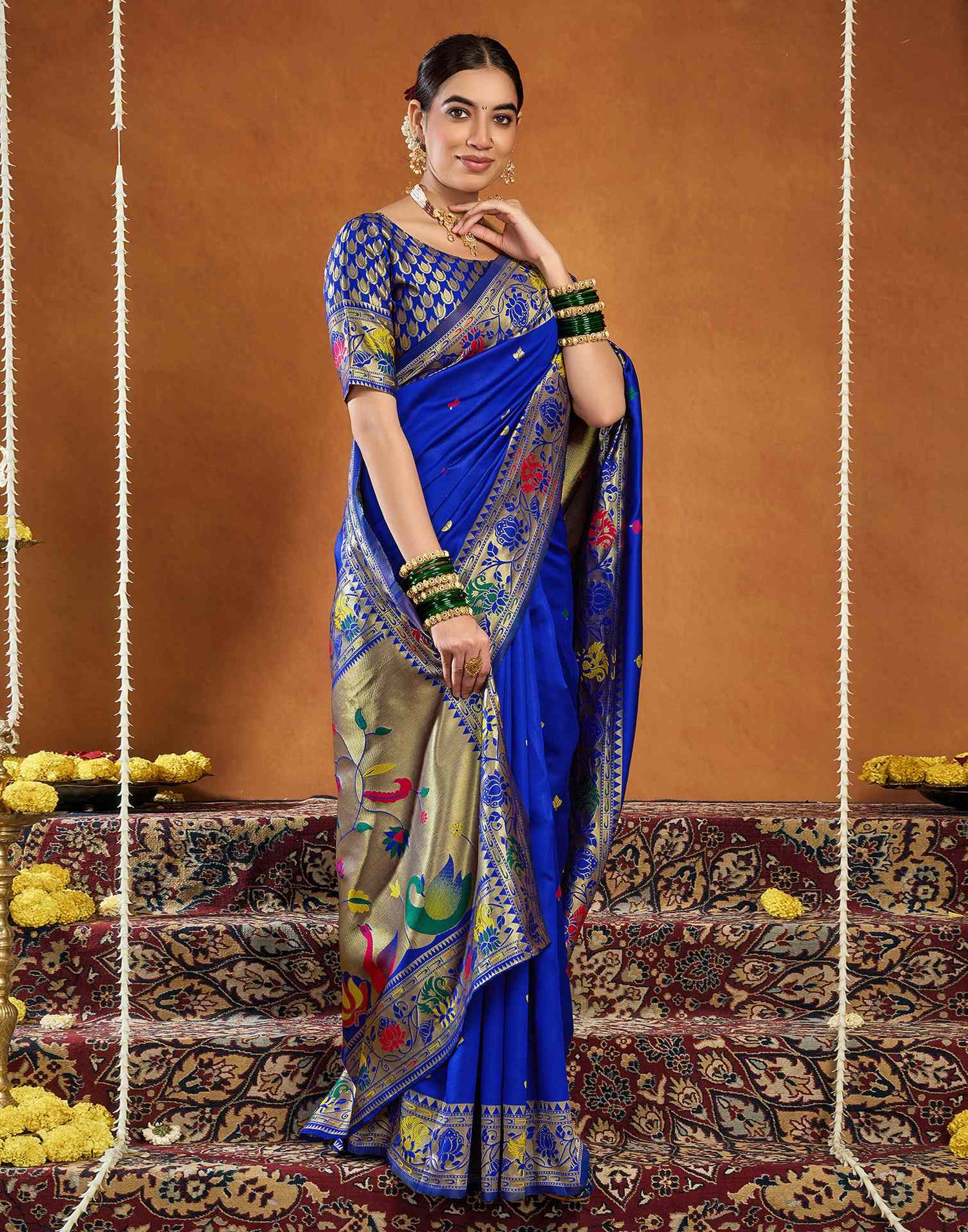 Blue Silk Woven Paithani Saree