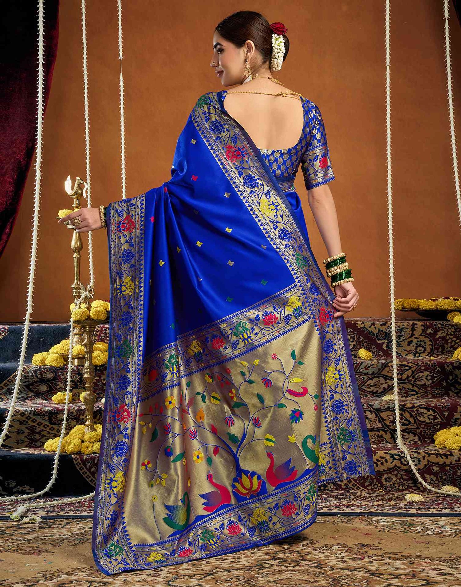 Blue Silk Woven Paithani Saree