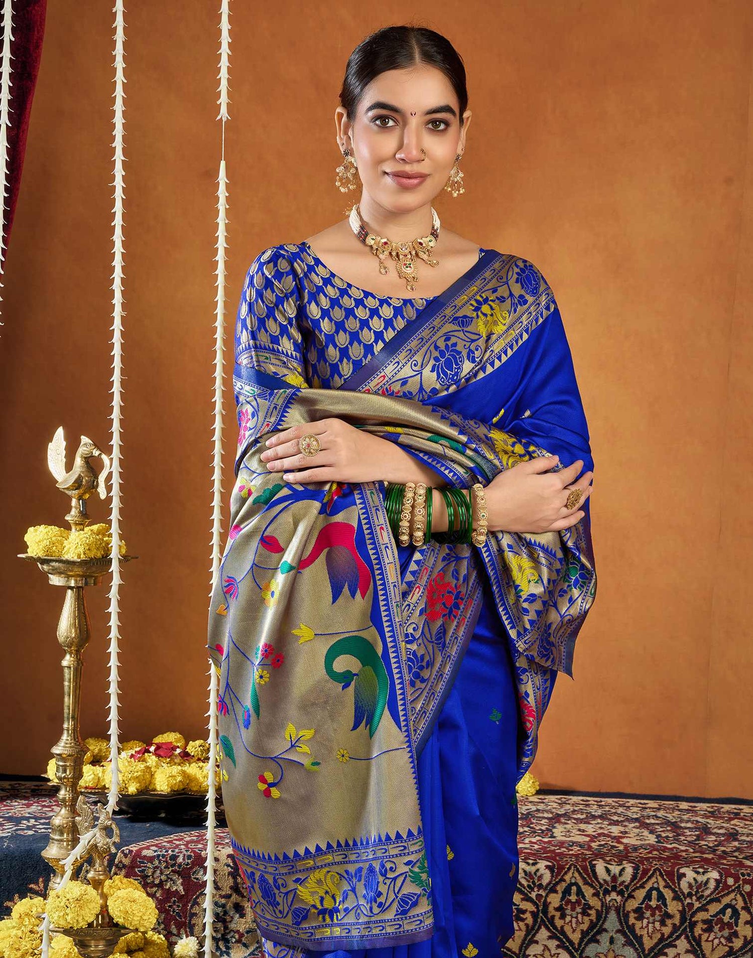 Blue Silk Woven Paithani Saree