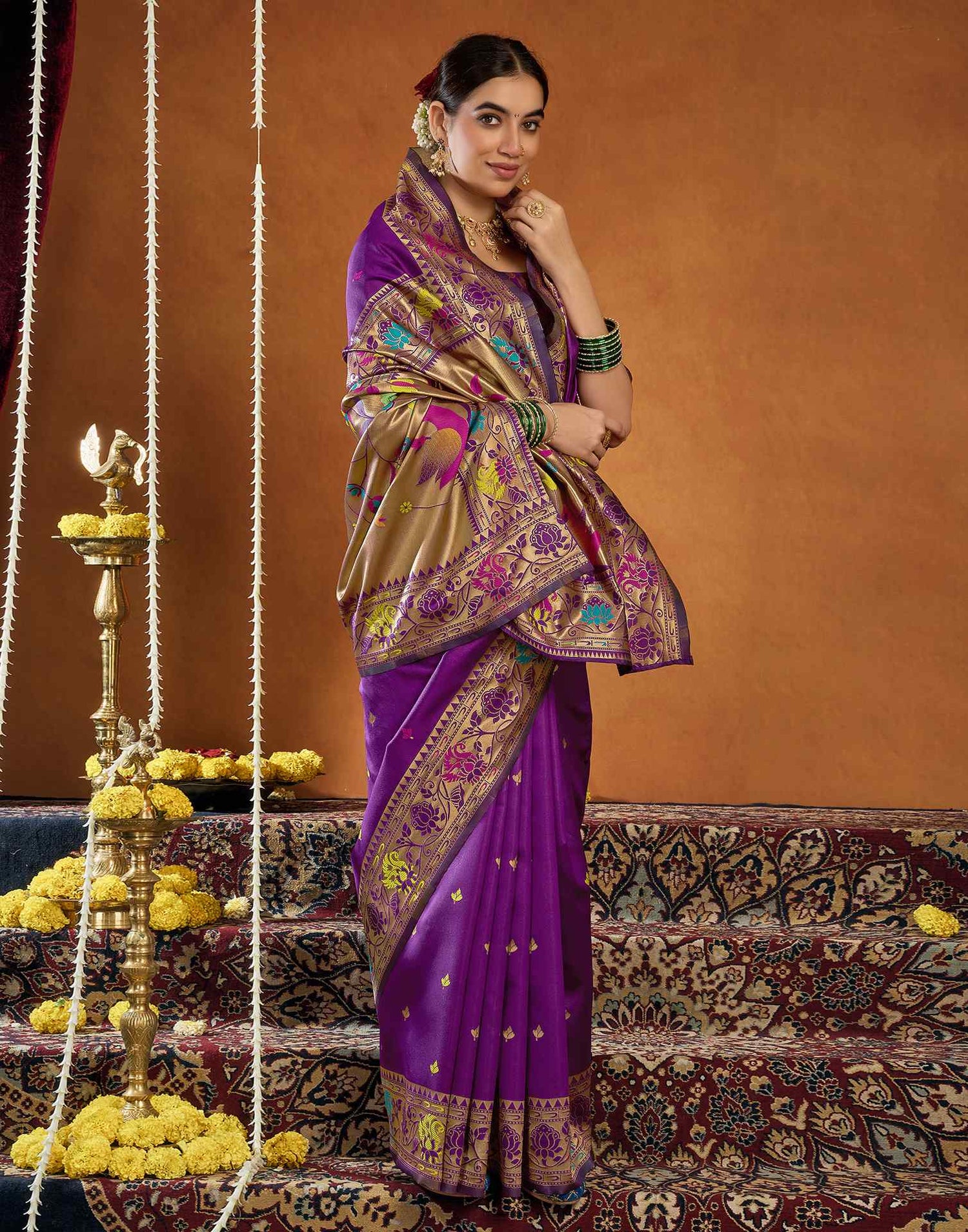 Dark Purple Silk Woven Paithani Saree