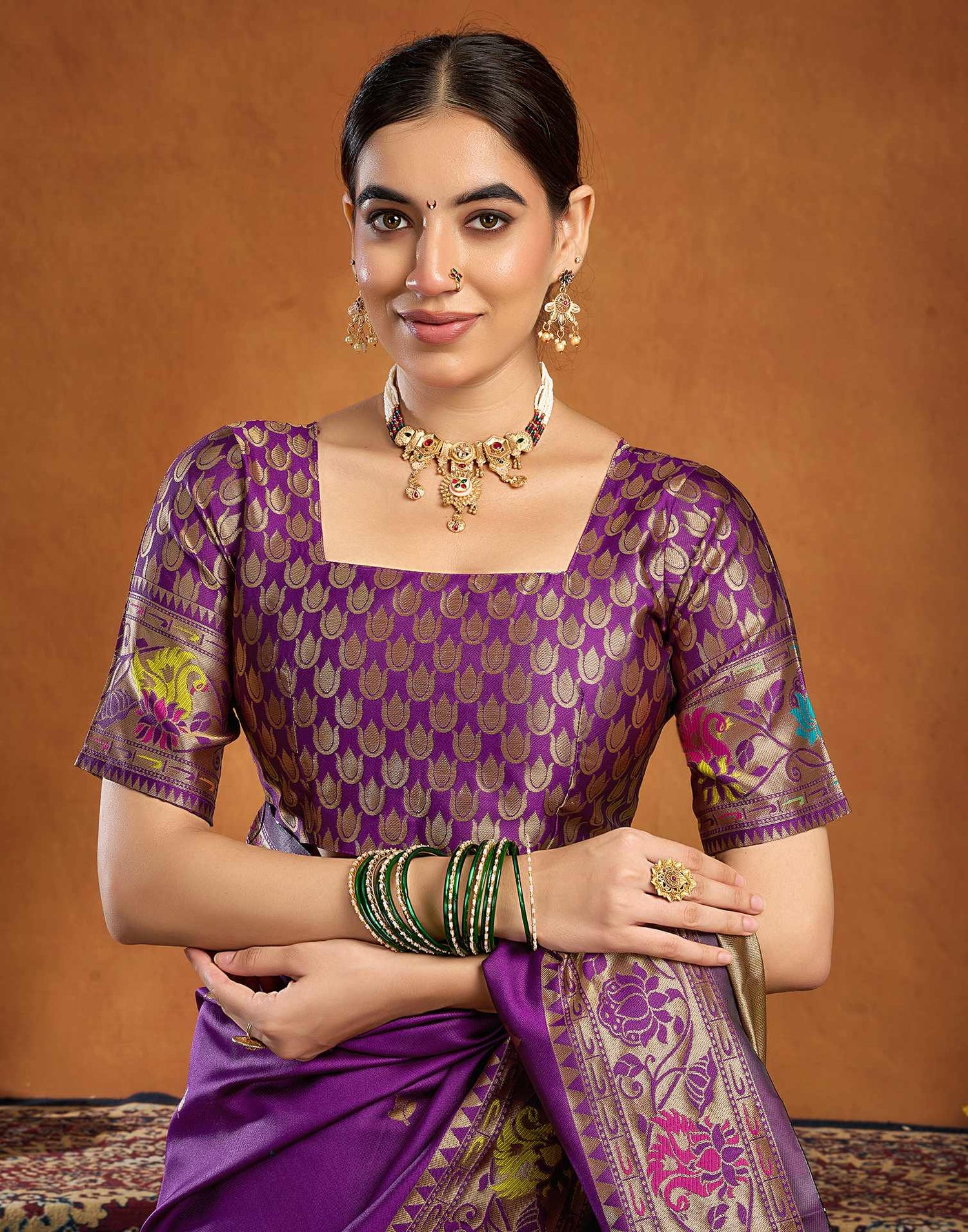 Dark Purple Silk Woven Paithani Saree