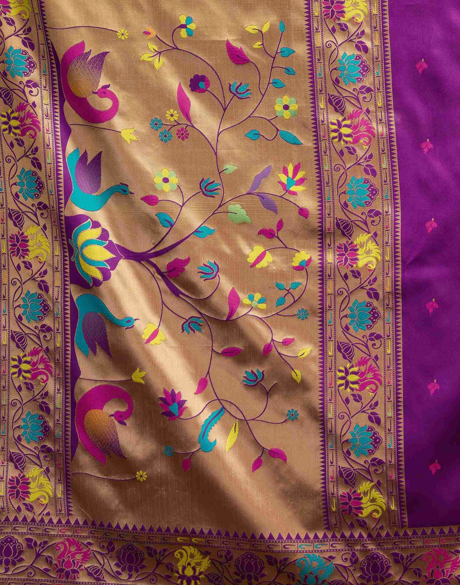 Dark Purple Silk Woven Paithani Saree